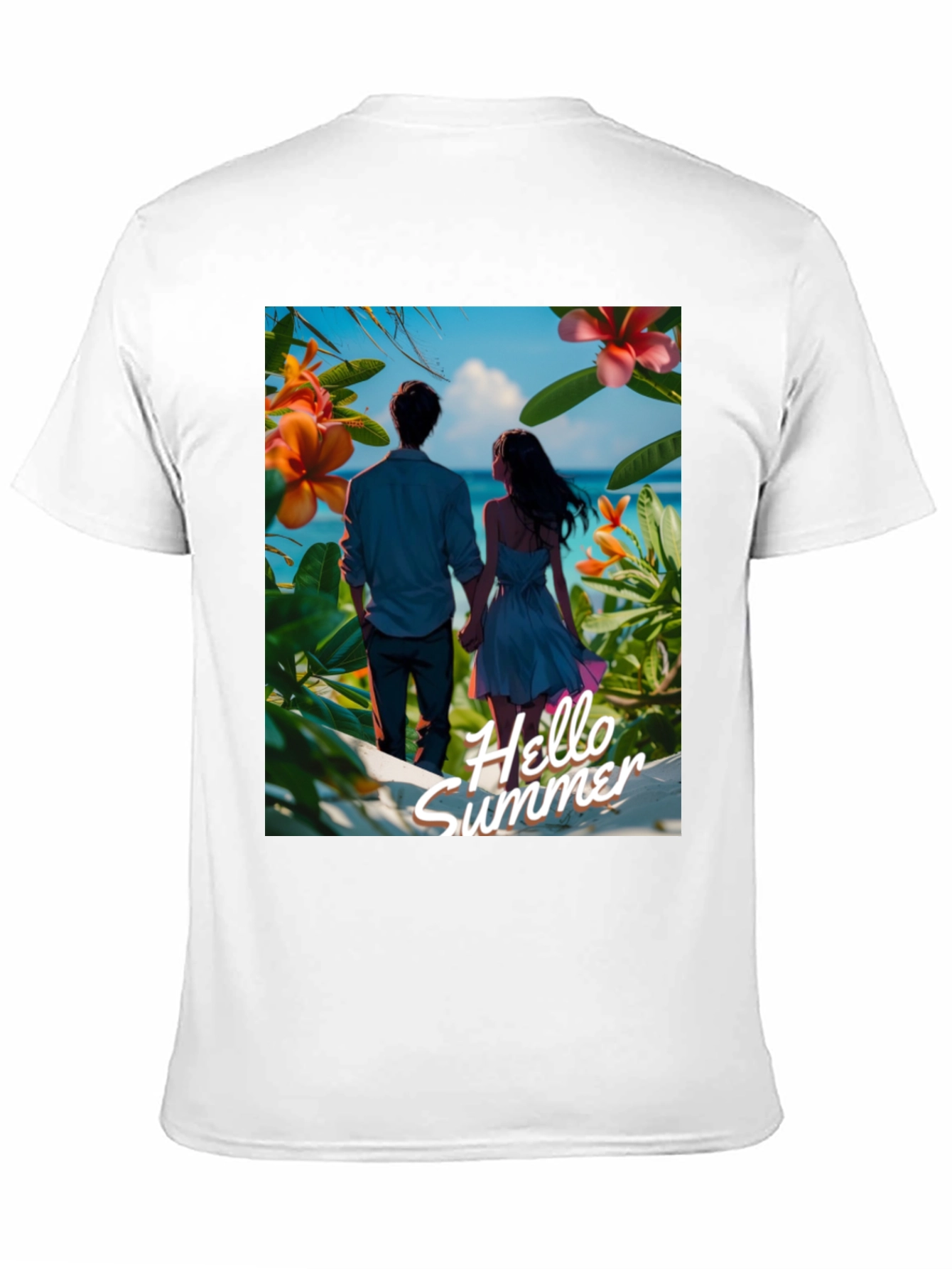 Hello Summer Black Graphic Tee