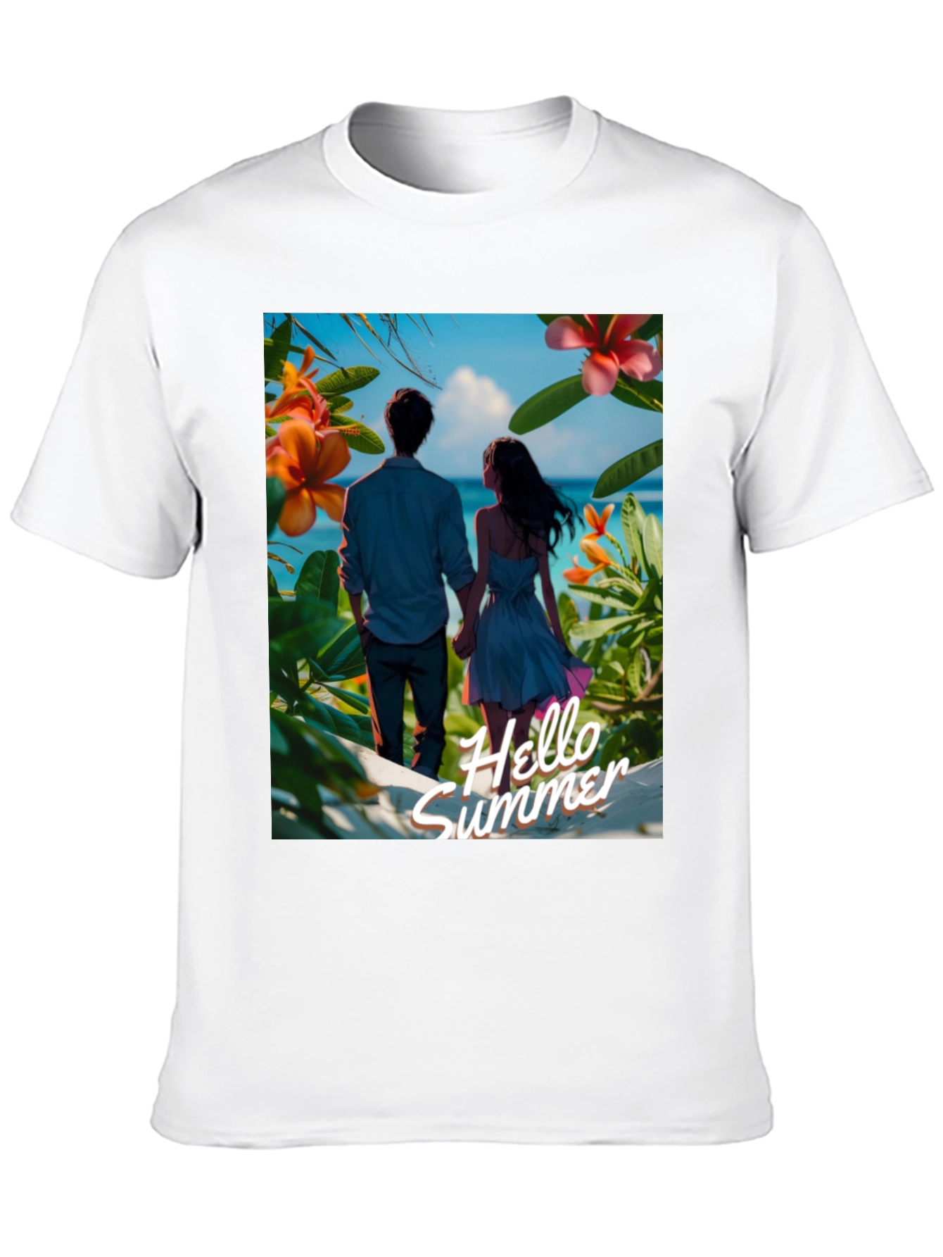 Hello Summer Black Graphic Tee