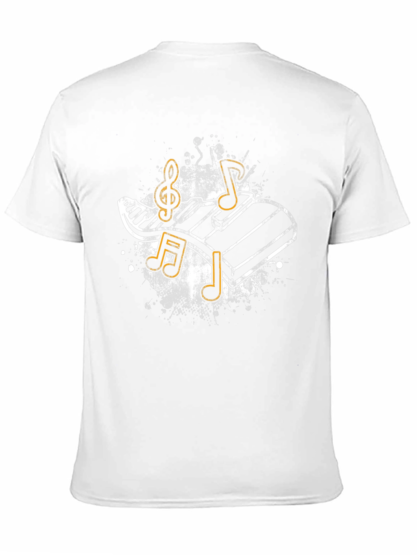 Music Keyboard & Notes Black T-Shirt