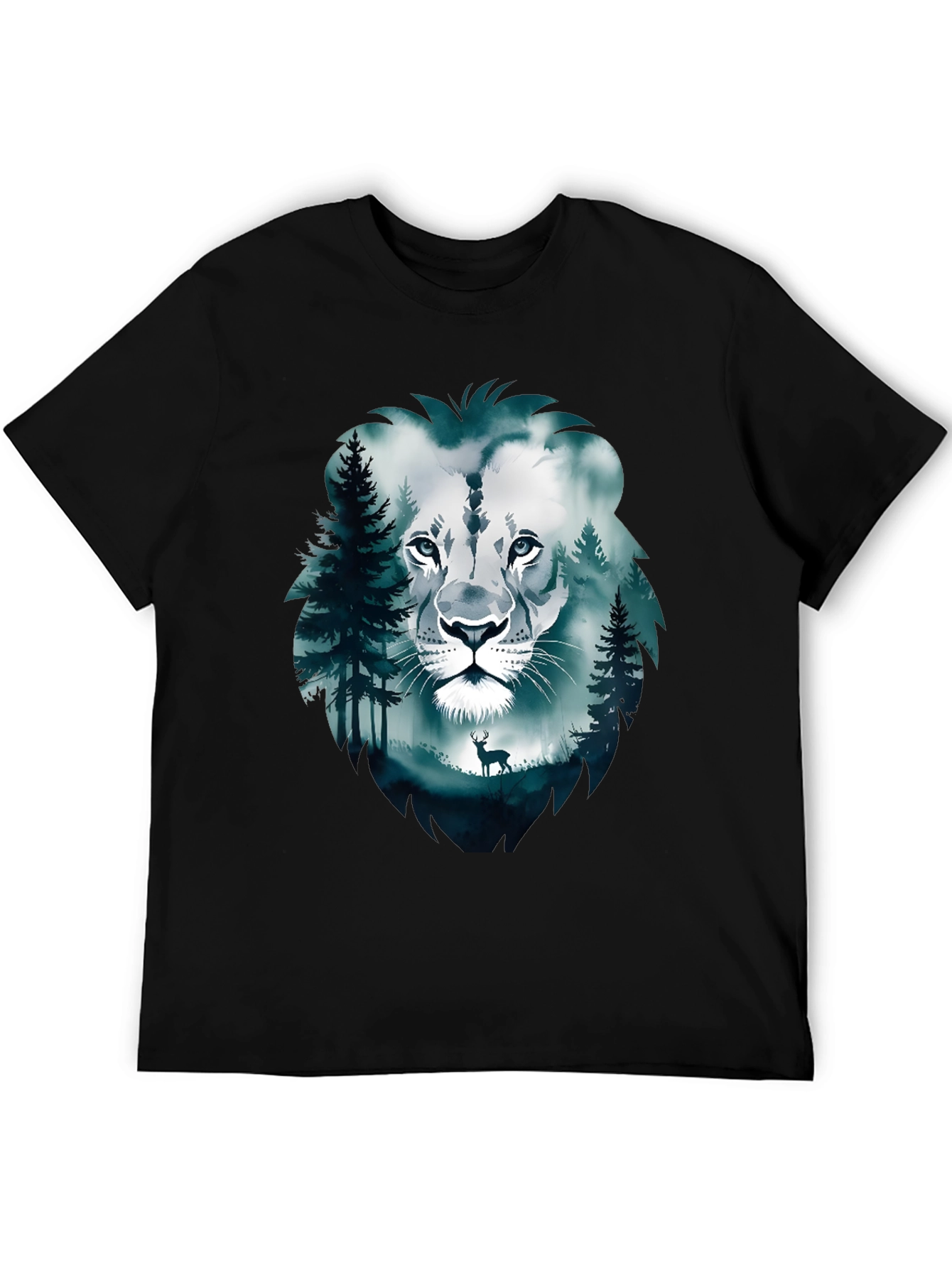 Lion Forest Graphic Print Tee