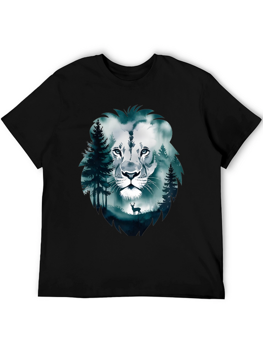 Lion Forest Graphic Print Tee