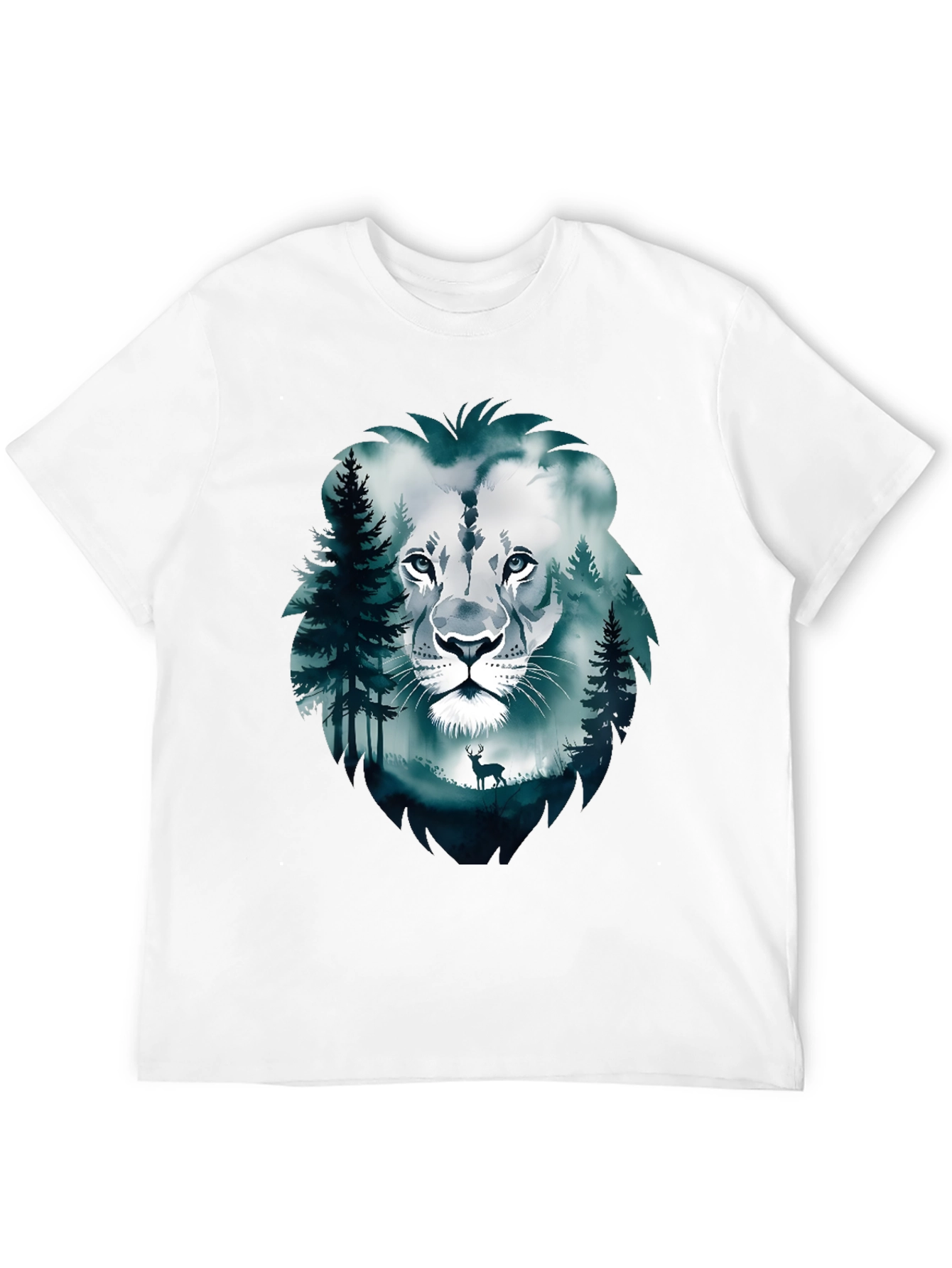 Lion Forest Graphic Print Tee