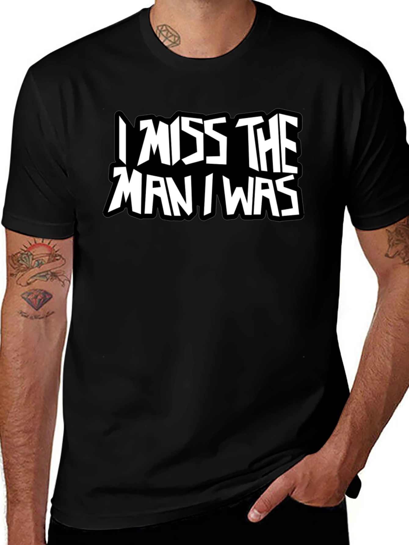 I Miss The Man I Was Black T-Shirt