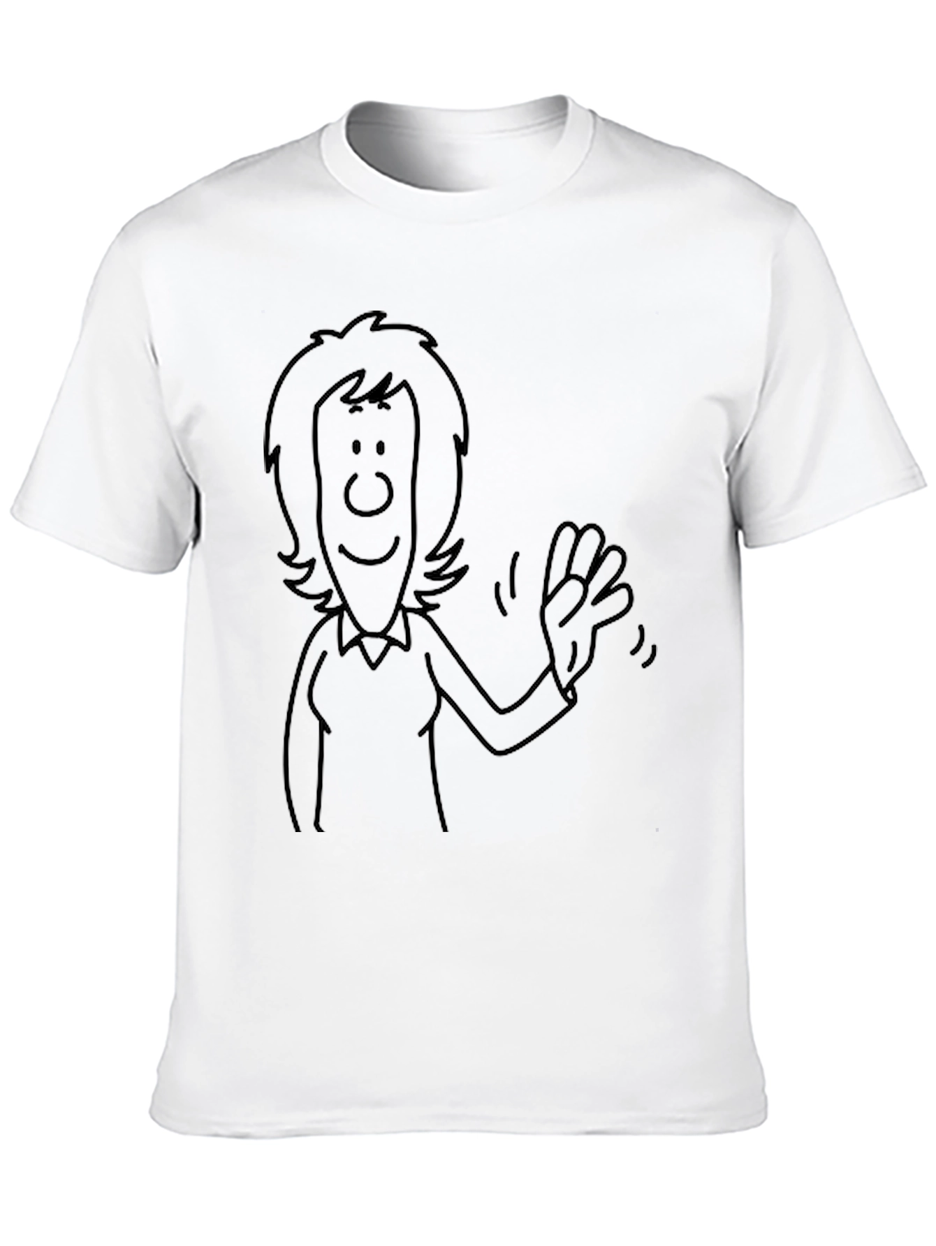 Cartoon Character Graphic Tee - Black