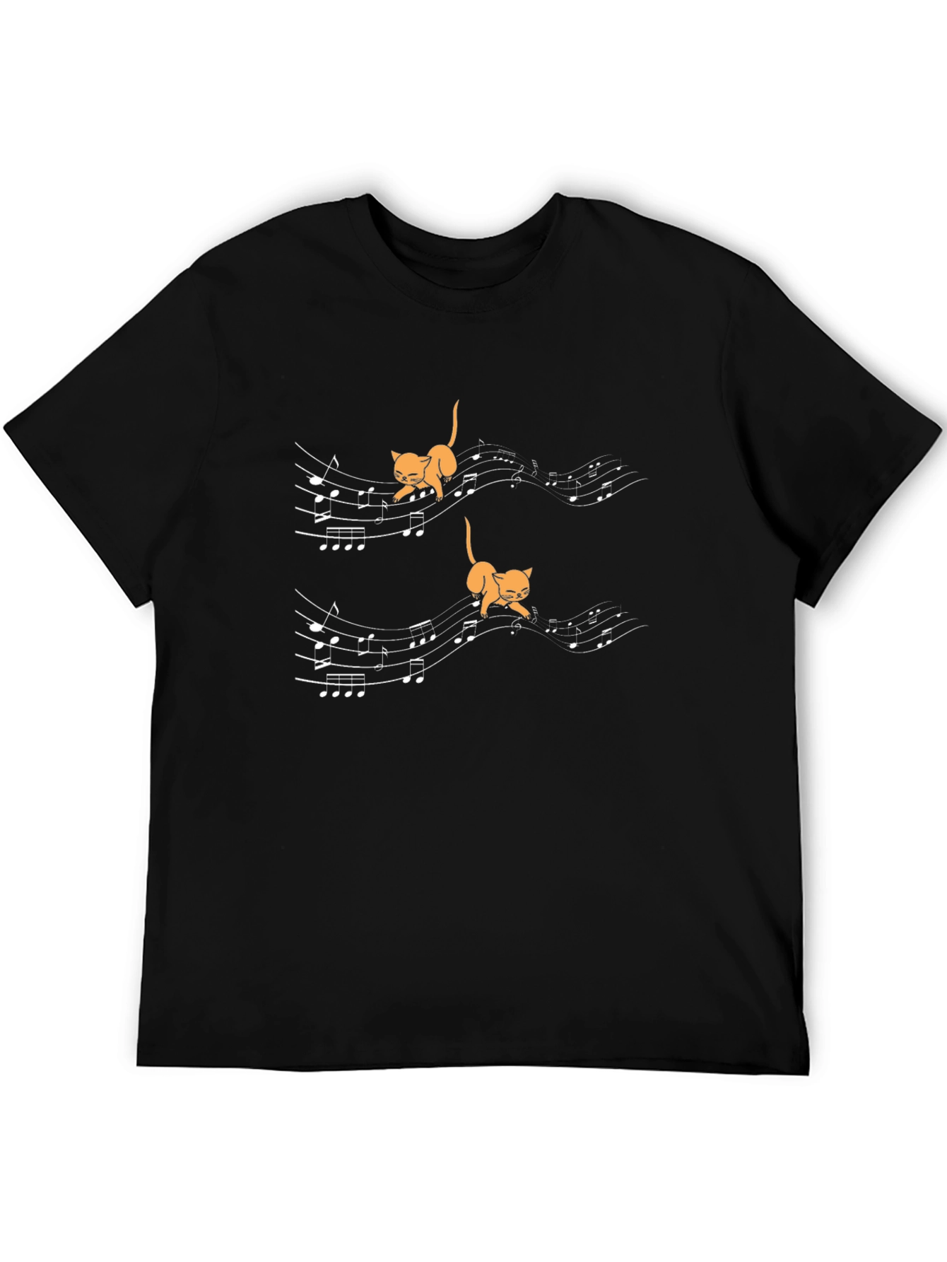 Musical Cats Black T-Shirt