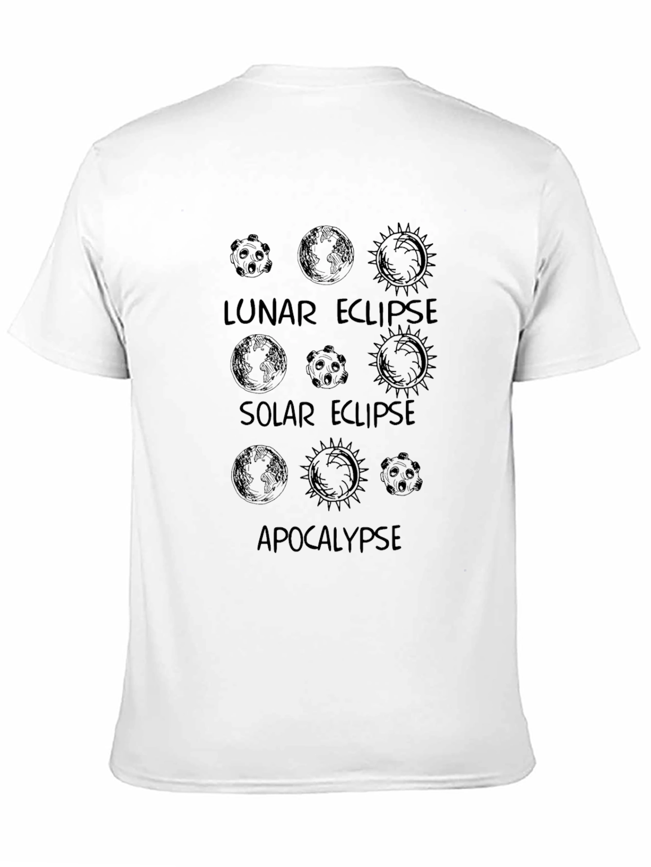 Lunar Solar Eclipse Apocalypse Black Graphic Tee