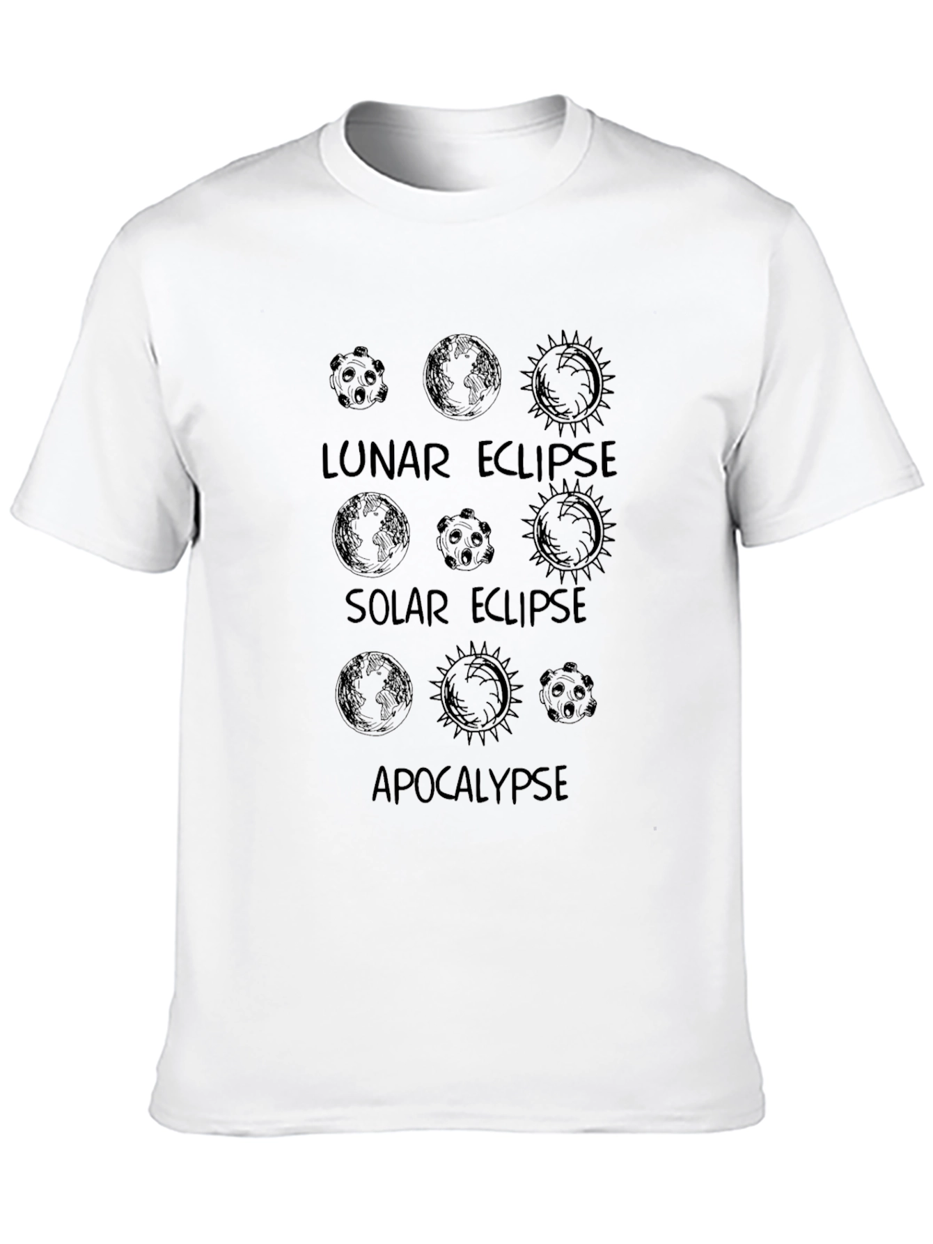 Lunar Solar Eclipse Apocalypse Black Graphic Tee