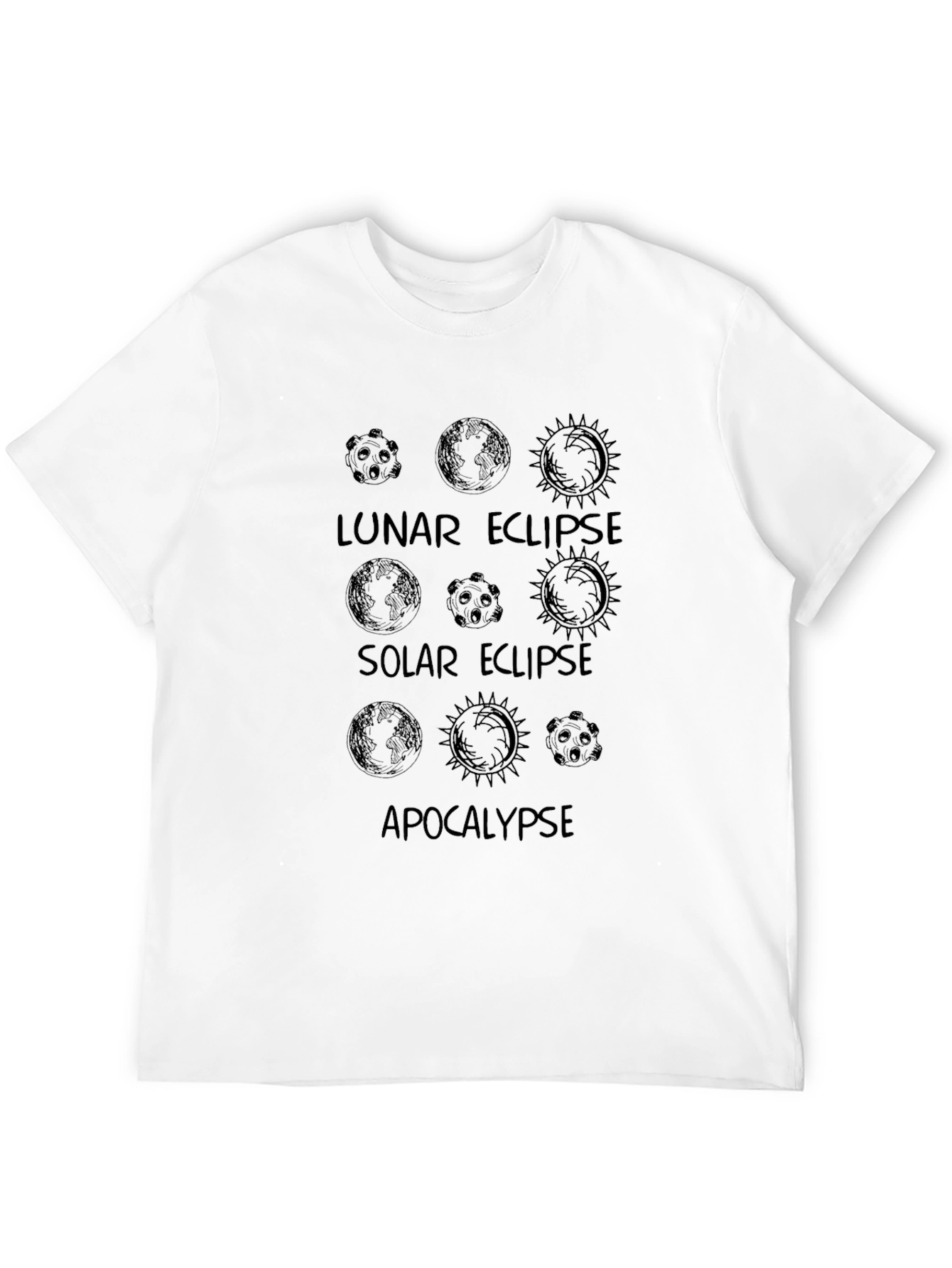 Lunar Solar Eclipse Apocalypse Black Graphic Tee