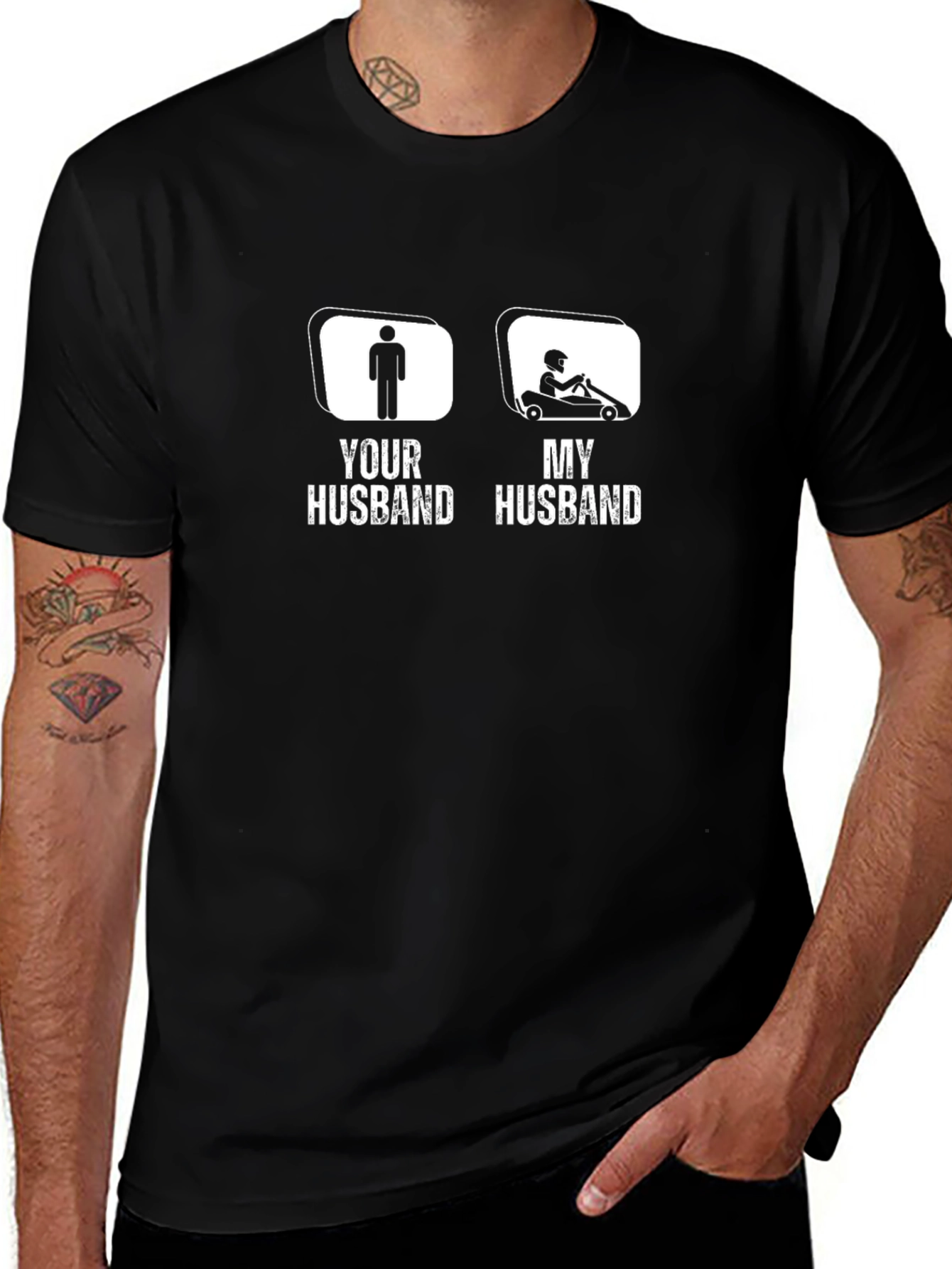 Funny My Husband Go Kart T-Shirt