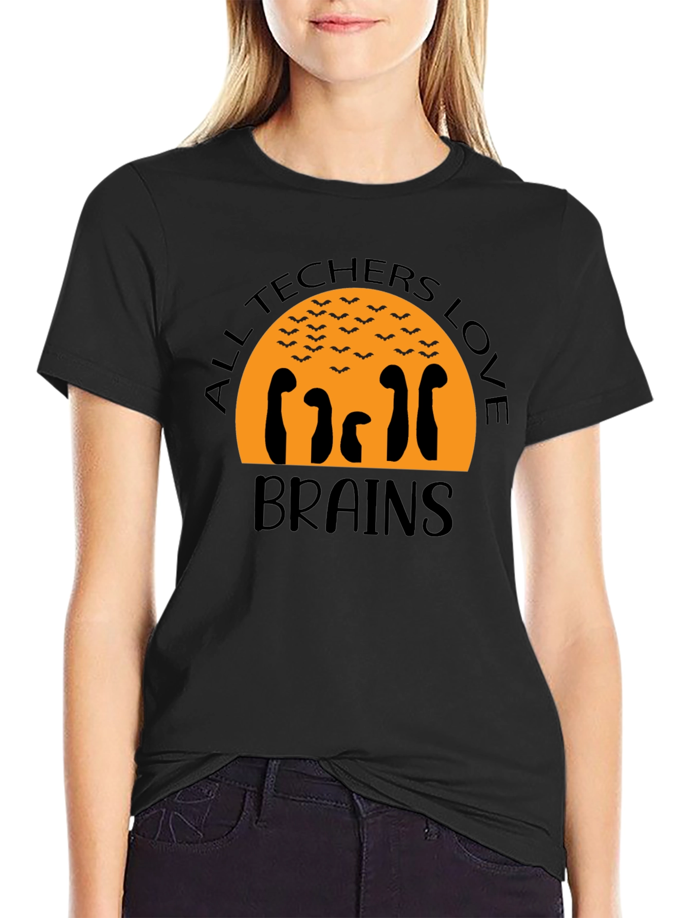 All Techers Love Brains Halloween T-Shirt