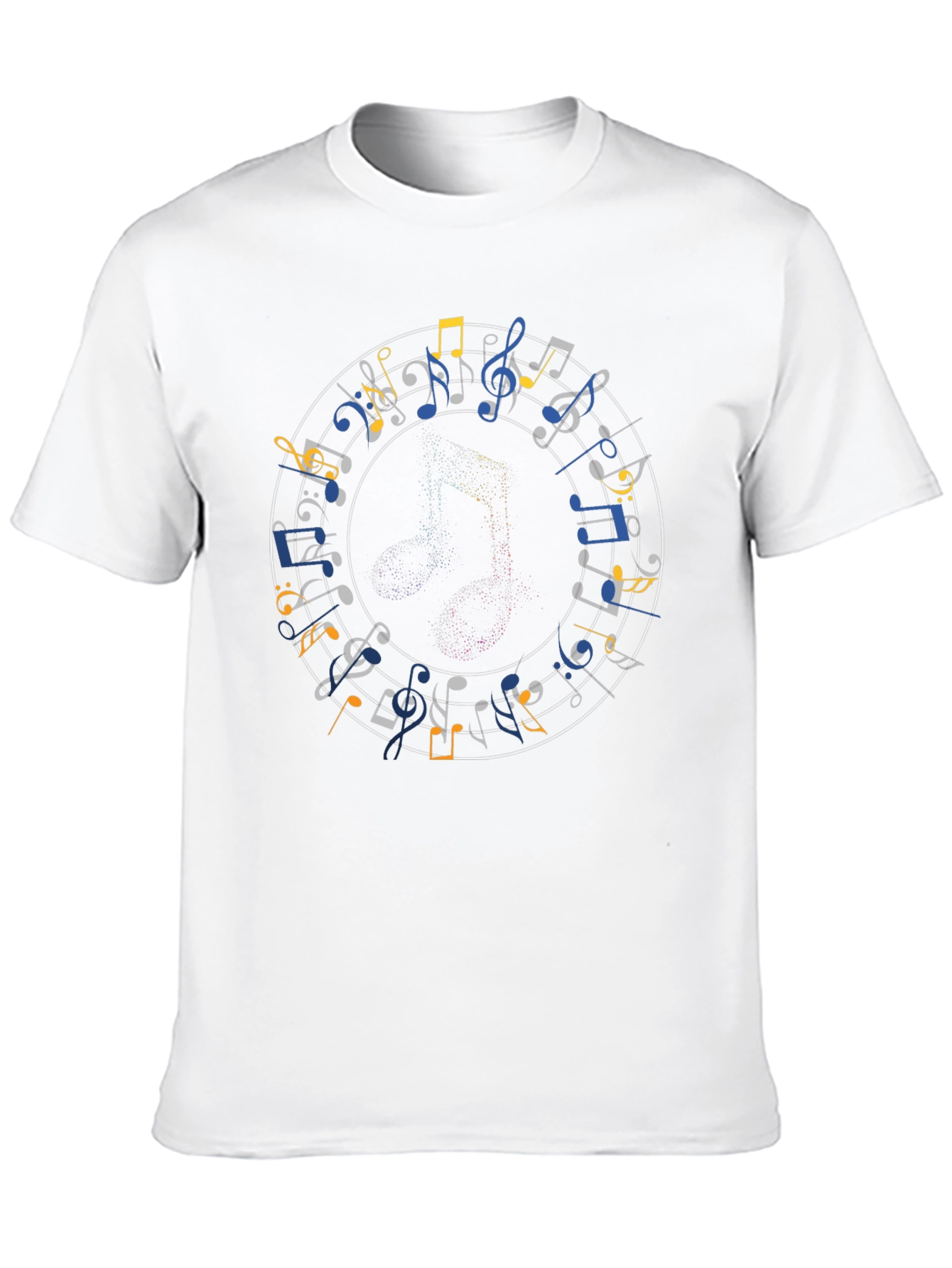Musical Notes T-Shirt - Black Crew Neck Tee