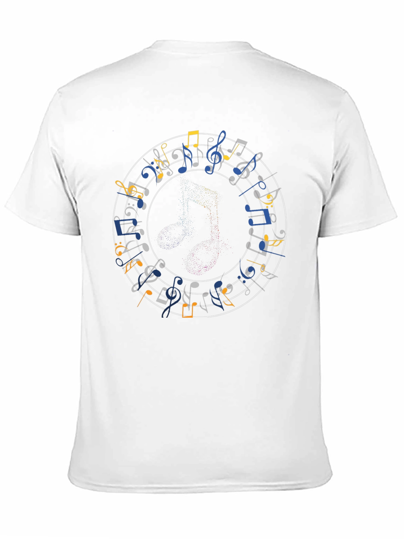 Musical Notes T-Shirt - Black Crew Neck Tee