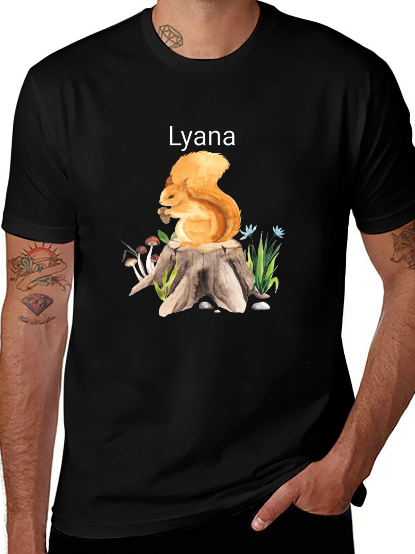 Squirrel and Stump Personalized T-Shirt