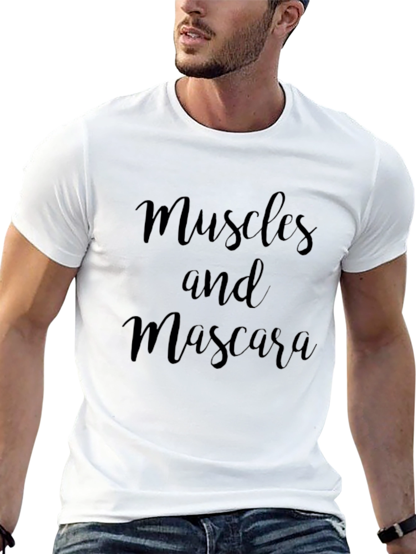 Muscles and Mascara Graphic T-Shirt