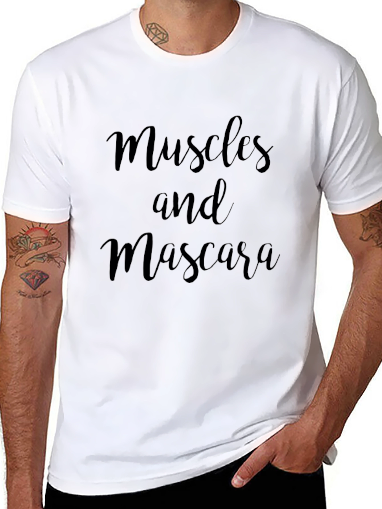 Muscles and Mascara Graphic T-Shirt