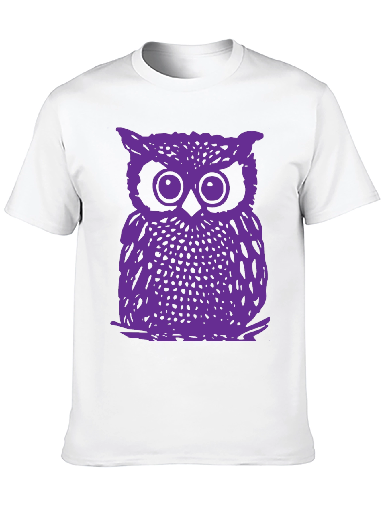 Purple Owl Graphic T-Shirt - Classic Crew Neck