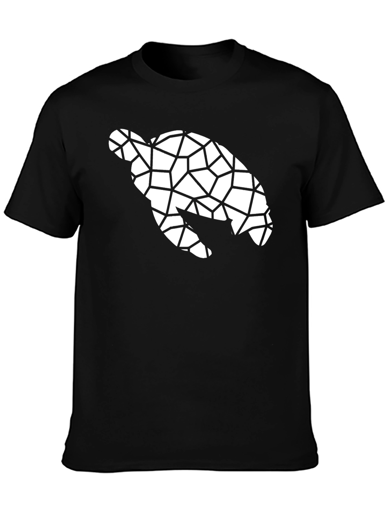 Geometric Turtle Graphic Tee - Black