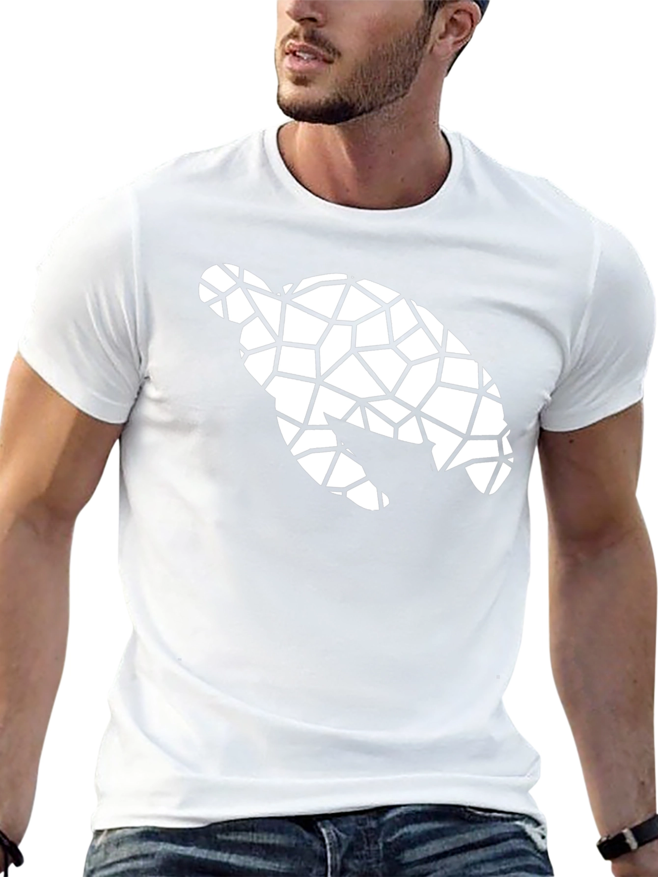 Geometric Turtle Graphic Tee - Black