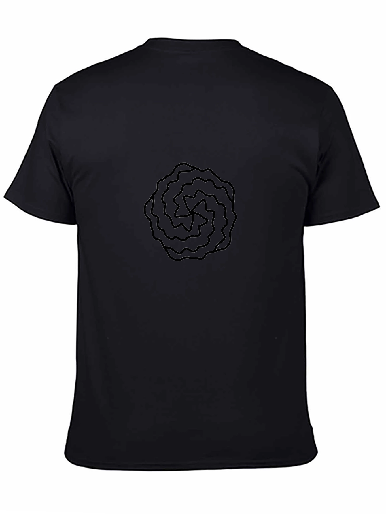 Abstract Swirl Graphic Tee - Modern Black T-Shirt