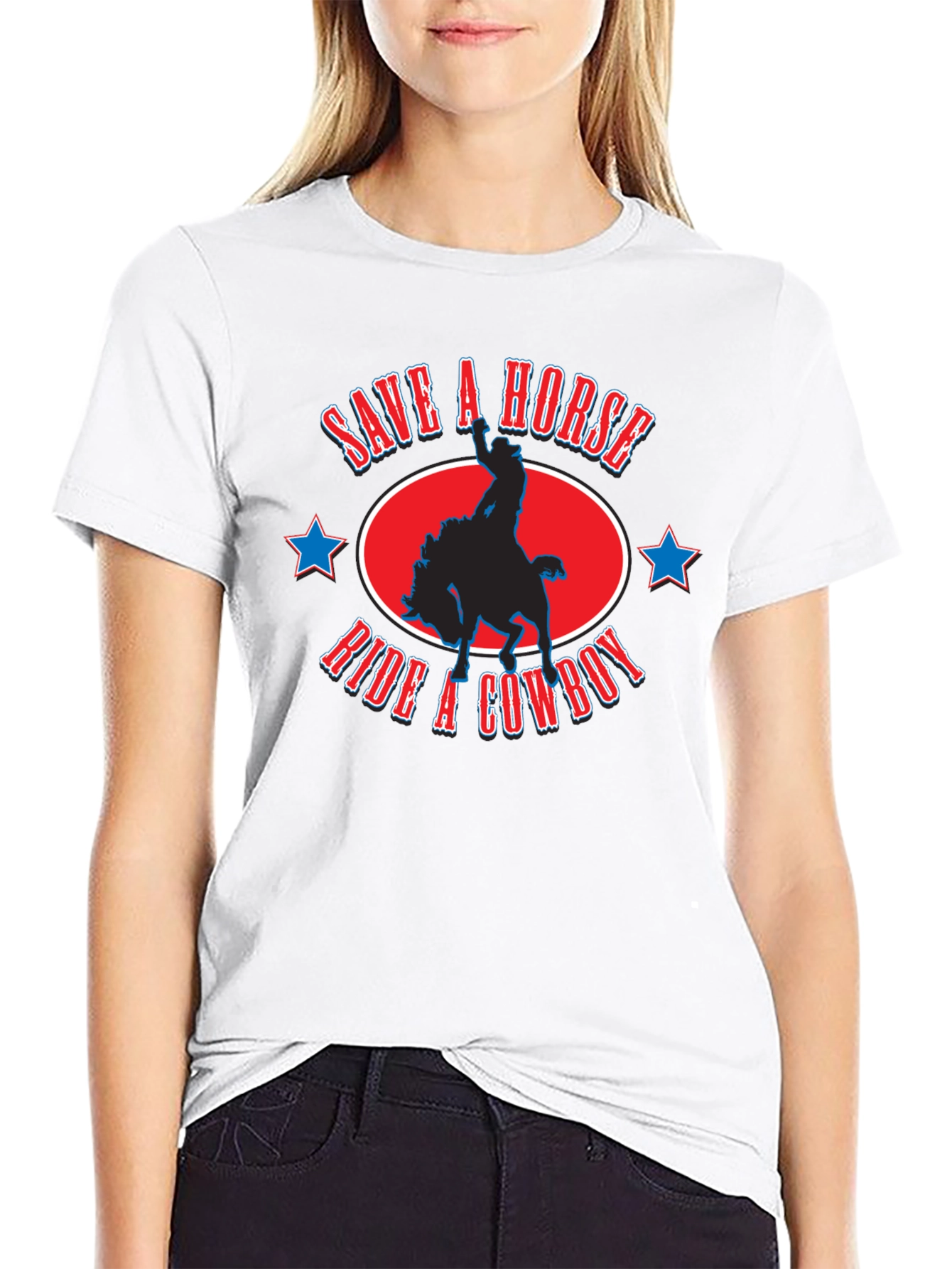Save A Horse Ride A Cowboy Graphic T-Shirt