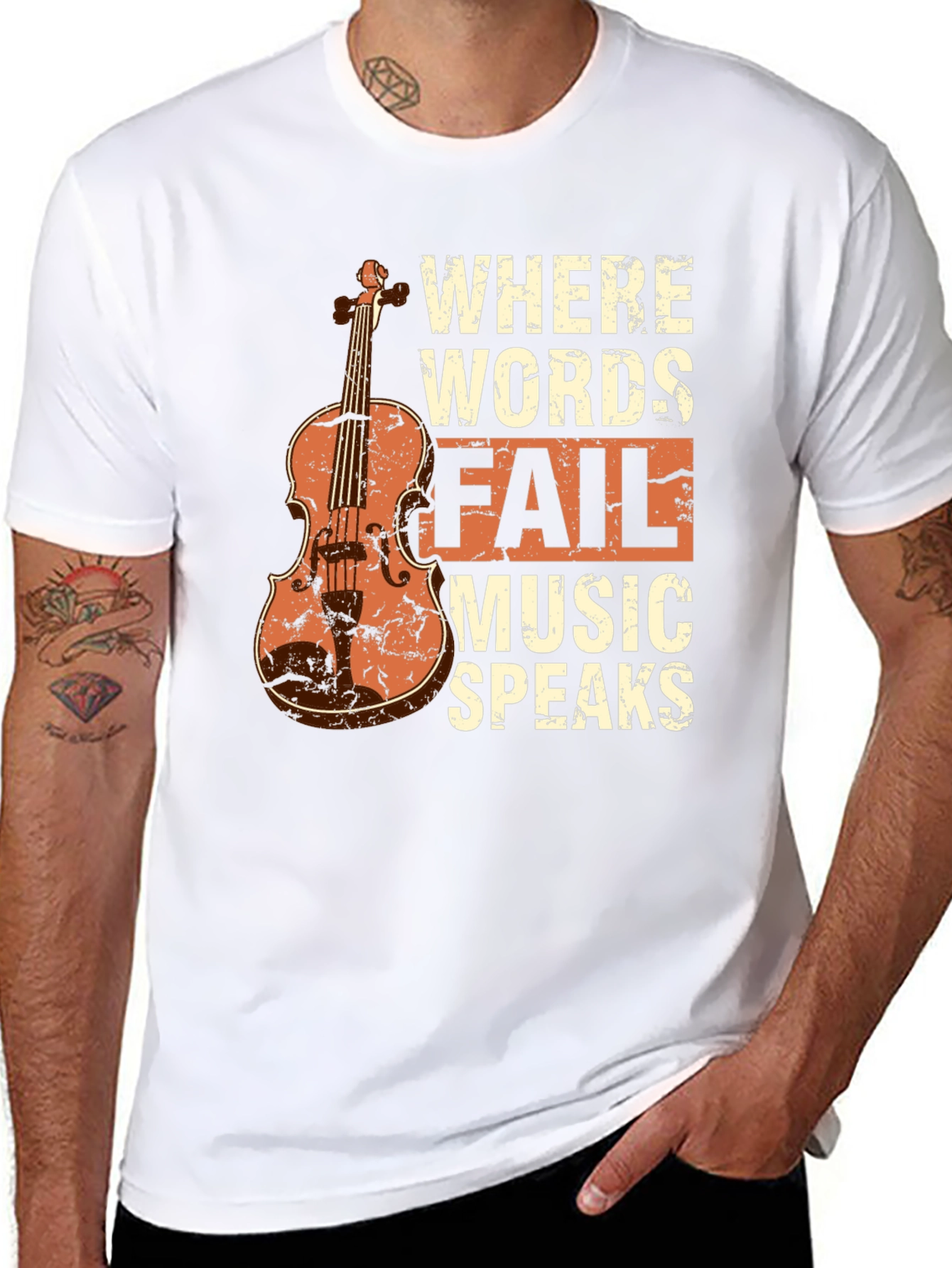 Music Speaks T-Shirt - Violin Graphic Tee