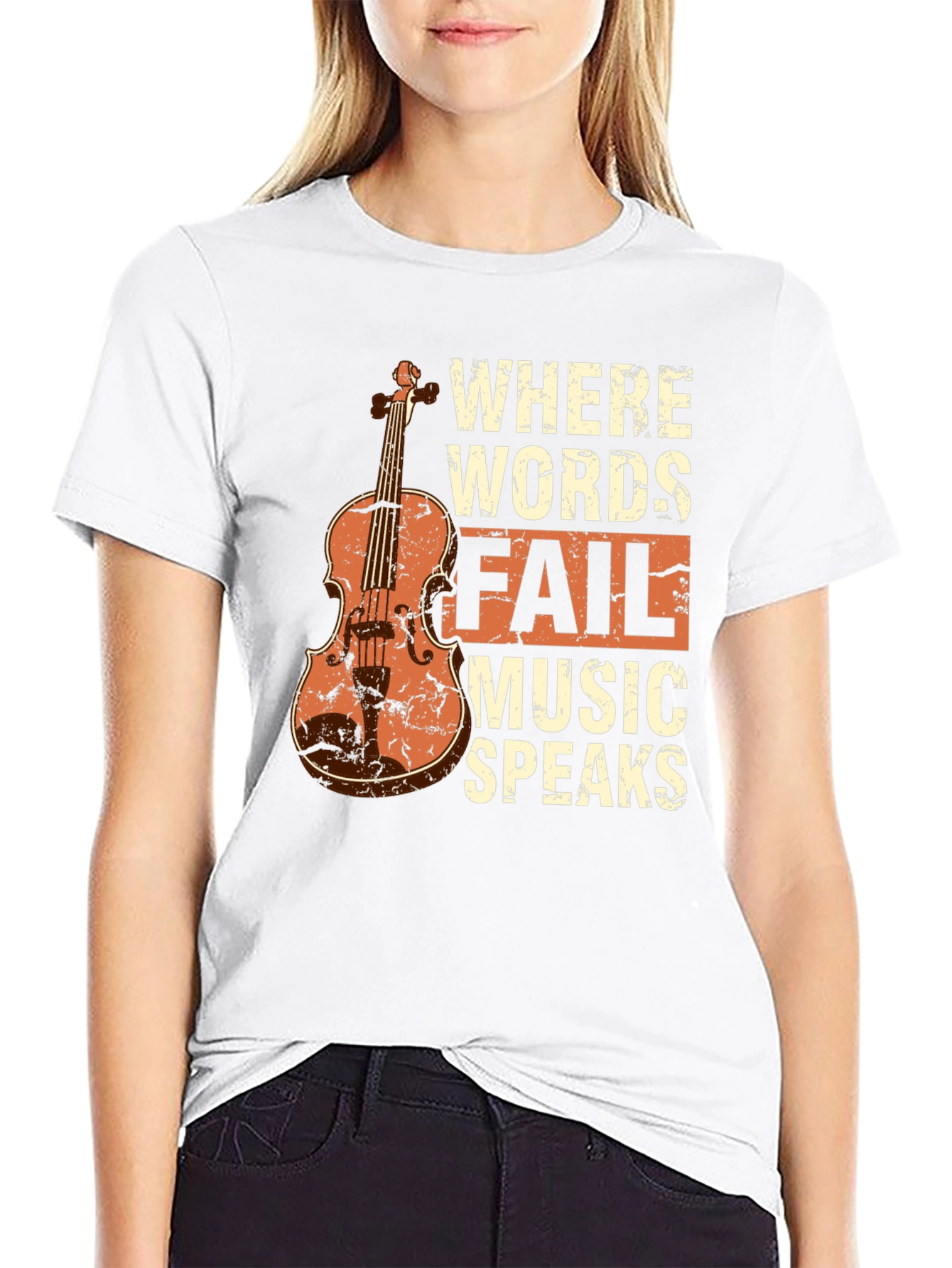 Music Speaks T-Shirt - Violin Graphic Tee