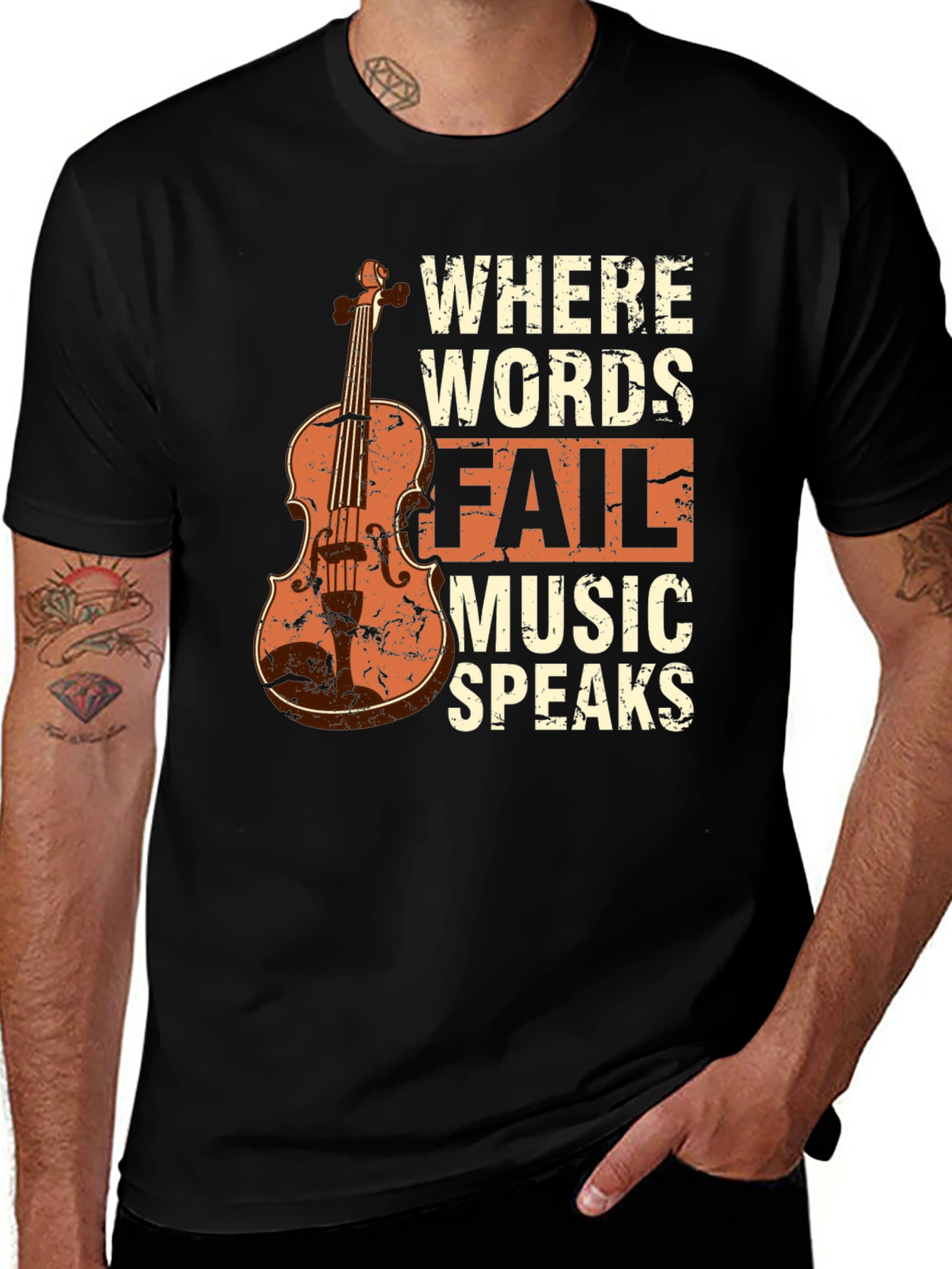 Music Speaks T-Shirt - Violin Graphic Tee