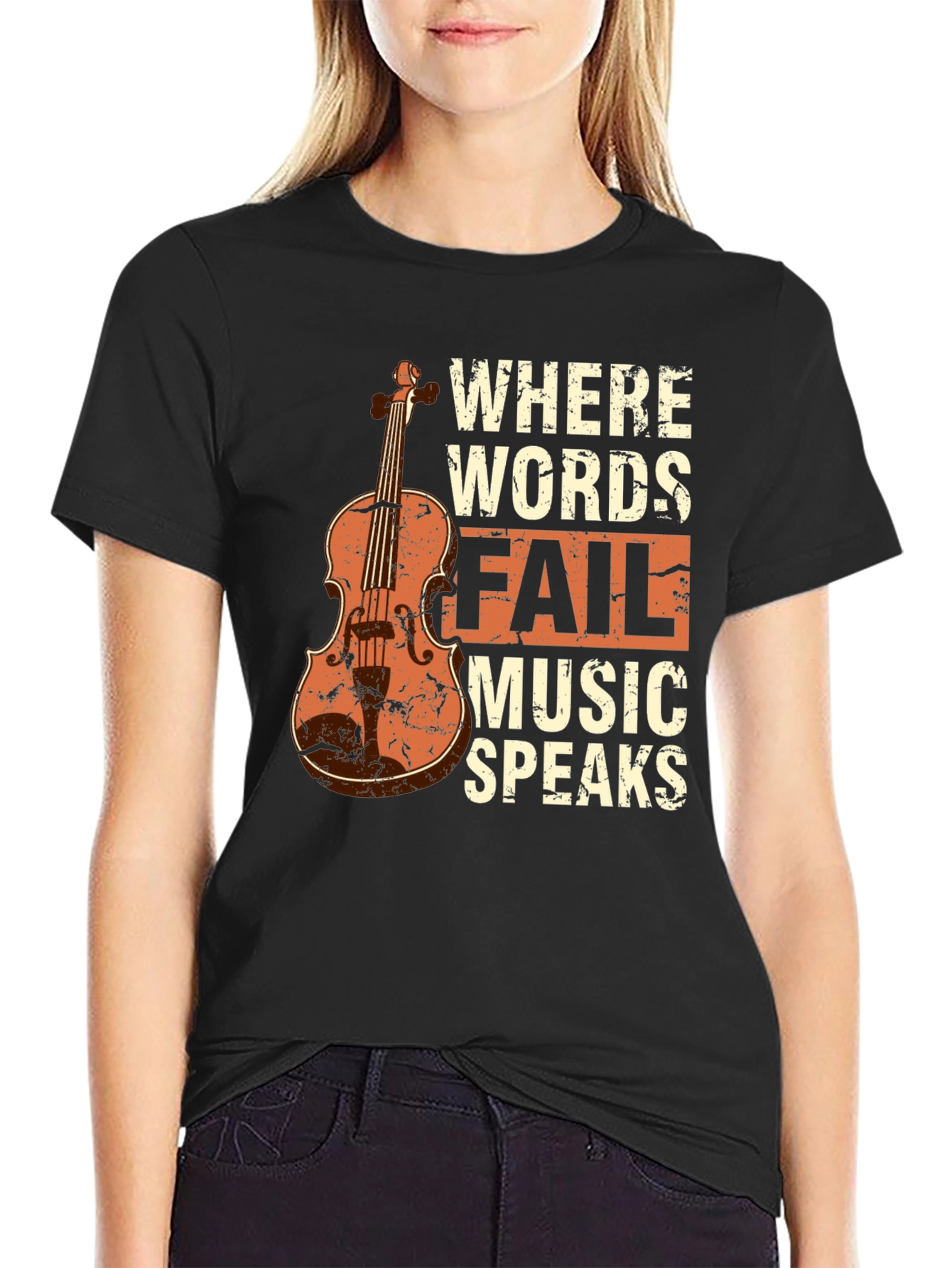Music Speaks T-Shirt - Violin Graphic Tee