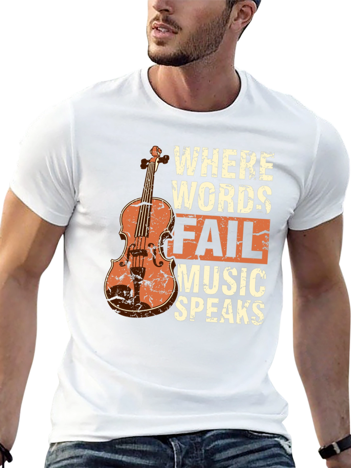 Music Speaks T-Shirt - Violin Graphic Tee
