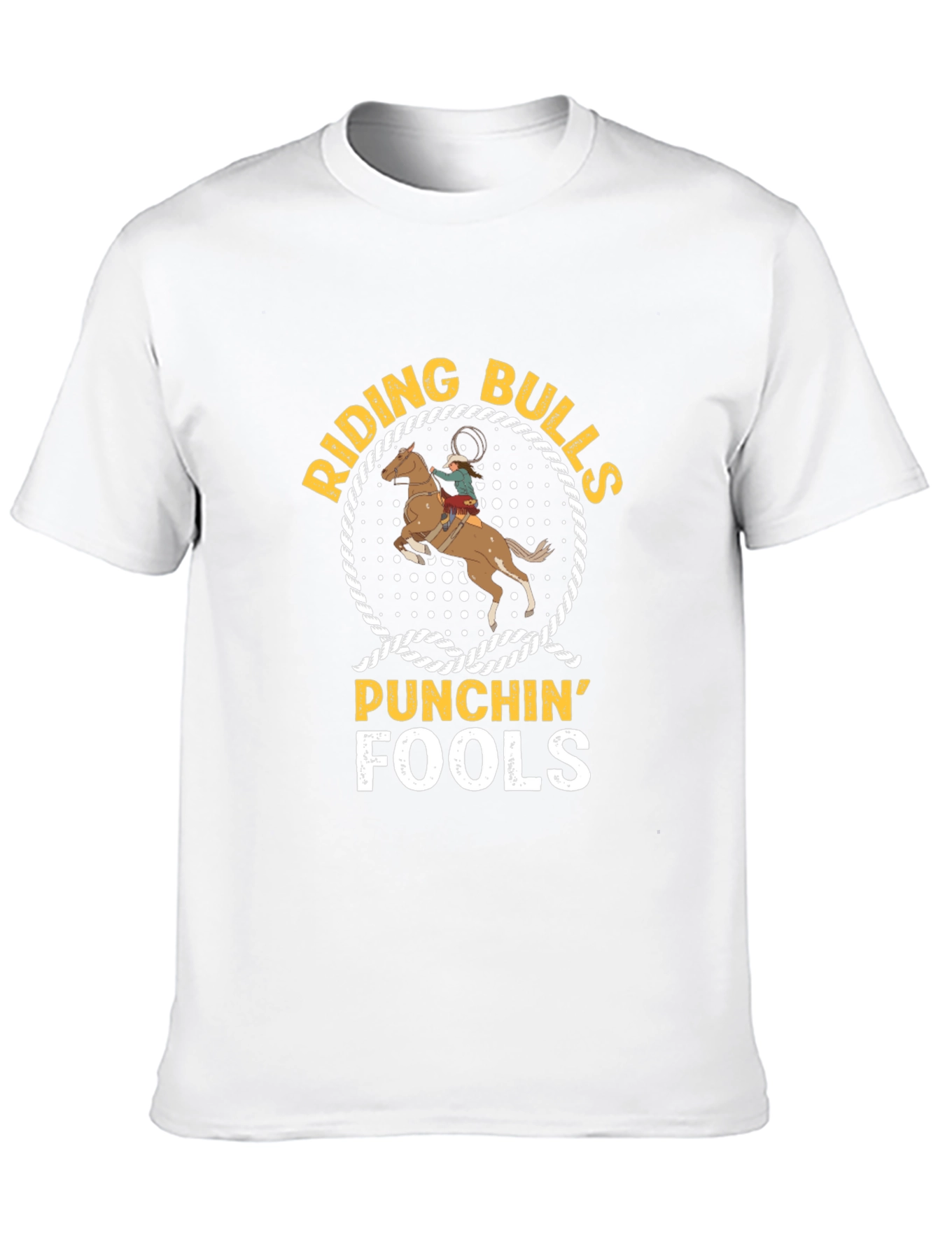 Riding Bulls Punchin Fools Black T-Shirt