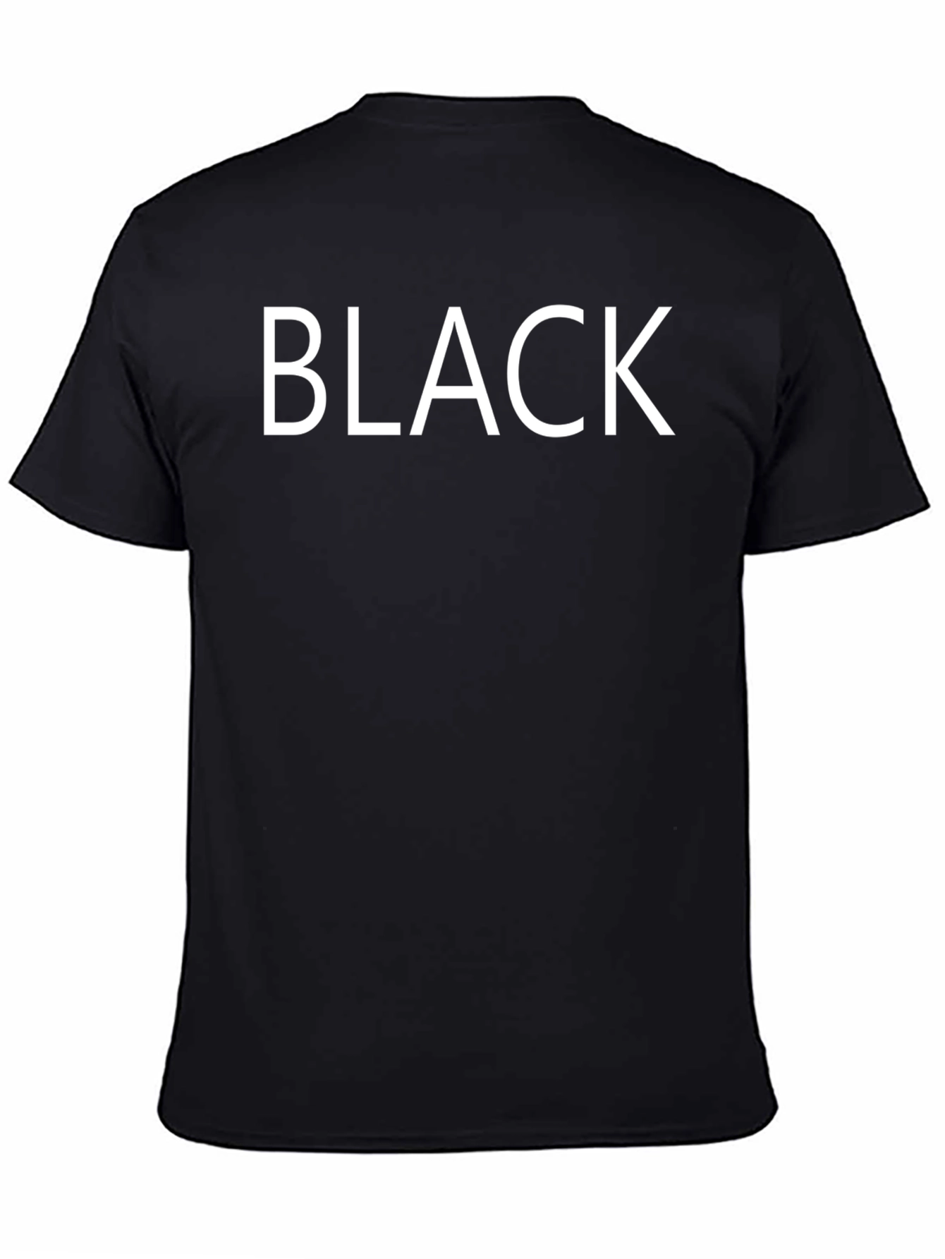 Mens Black T-Shirt with White BLACK Print
