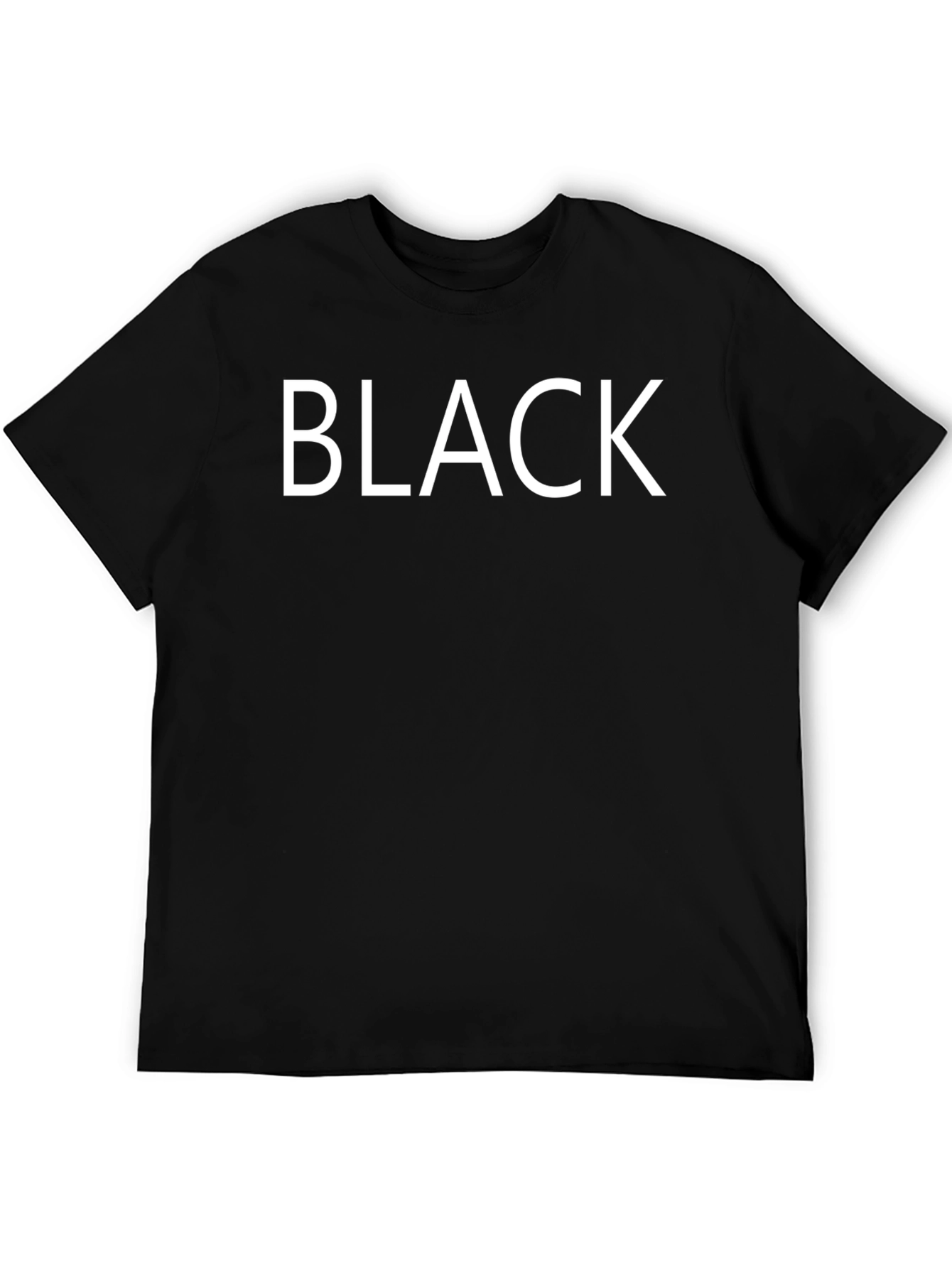 Mens Black T-Shirt with White BLACK Print