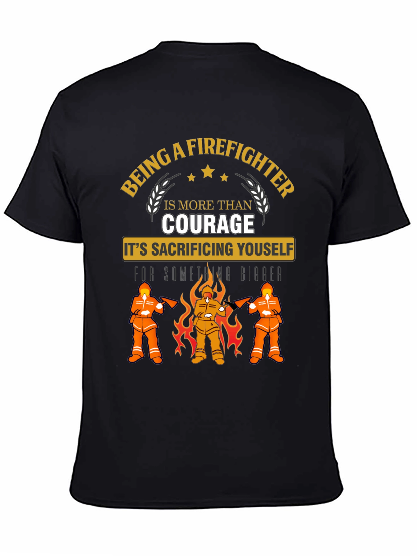 Firefighter Sacrifice Graphic Tee - Heroic Design