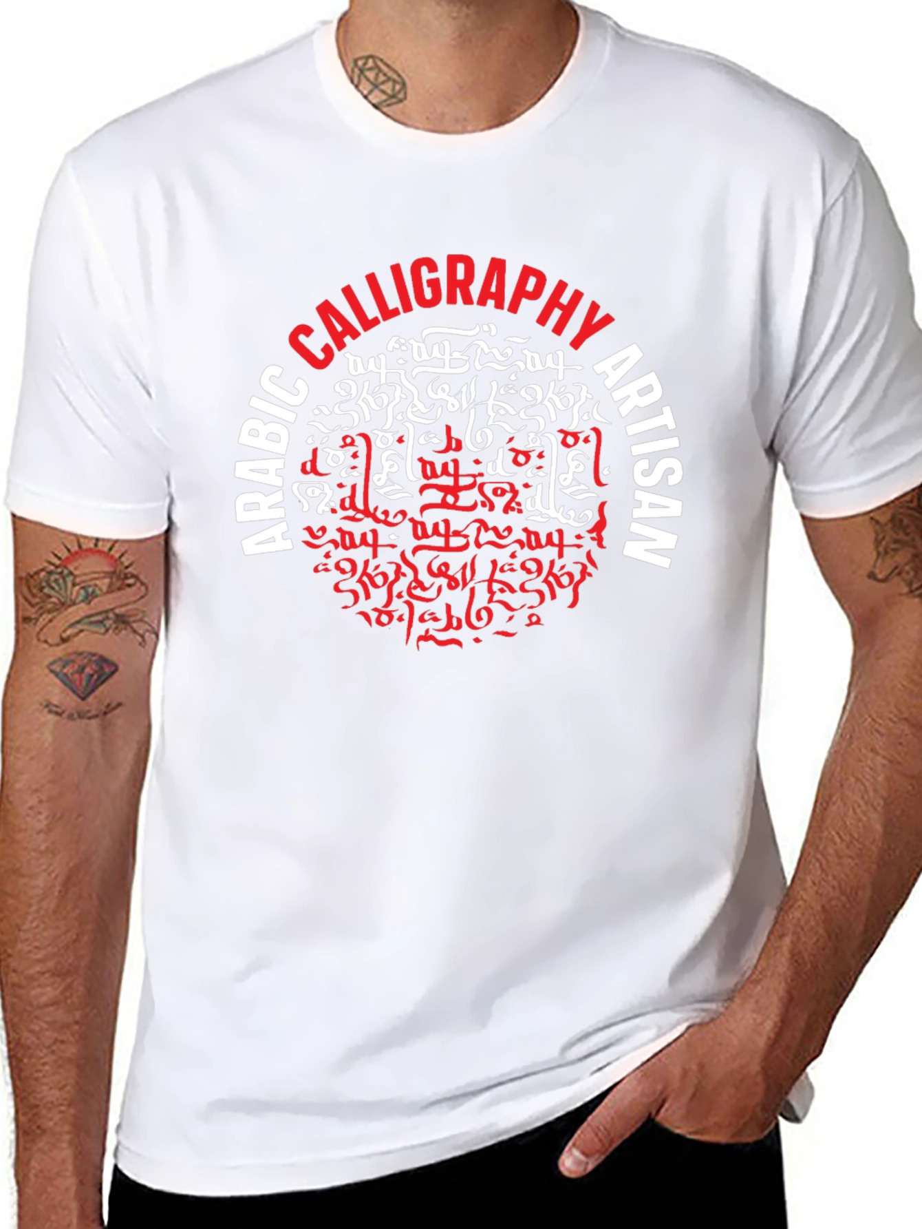 Arabic Calligraphy Artisan Graphic Tee - Black Cotton