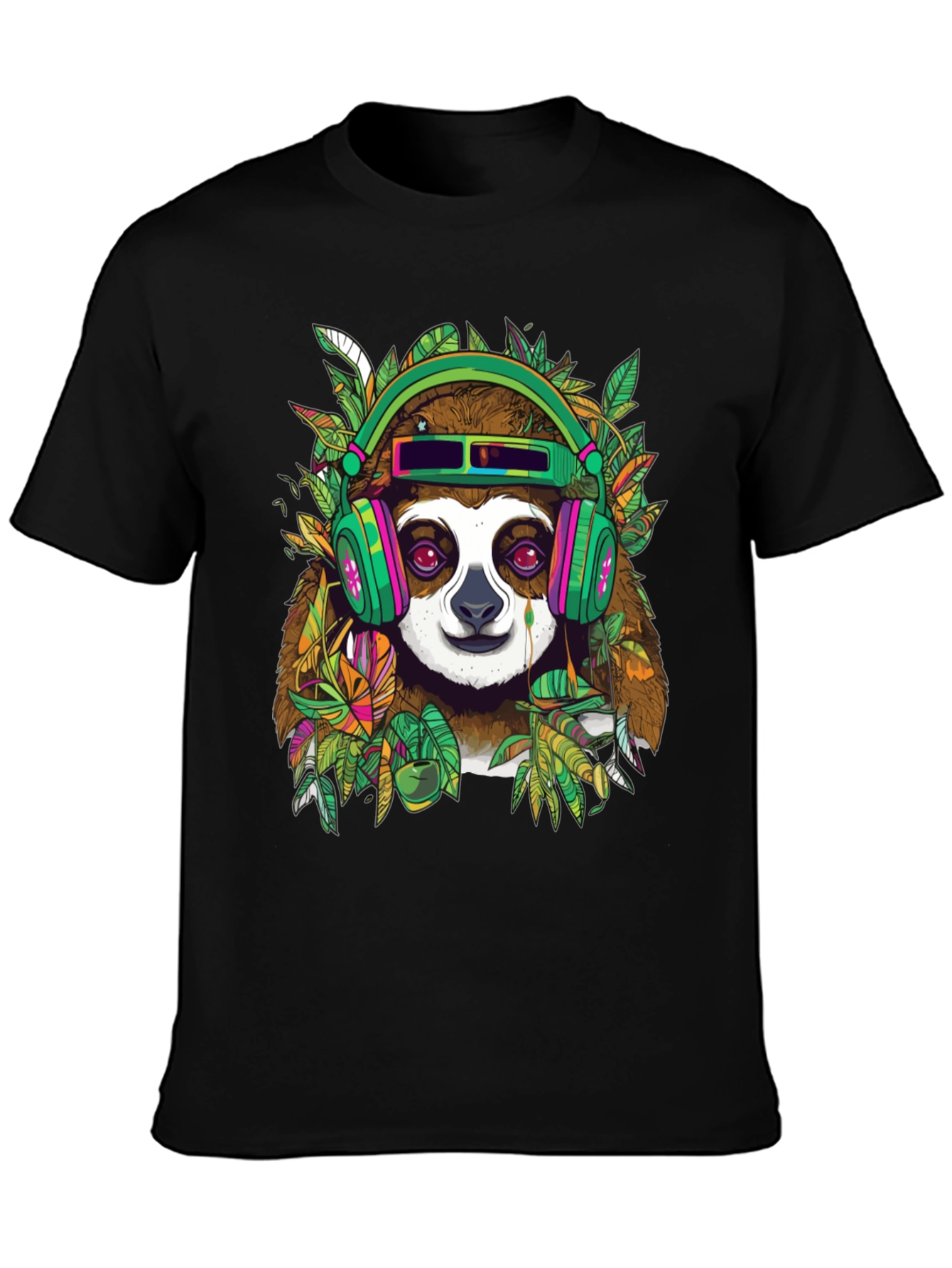 Sloth in Headphones Graphic Tee