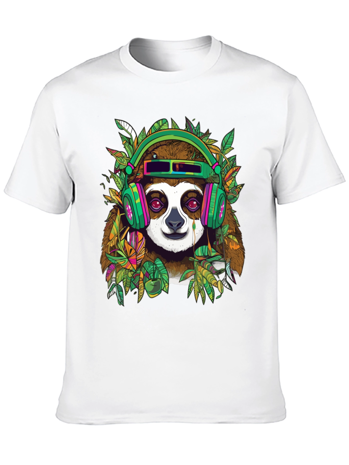 Sloth in Headphones Graphic Tee