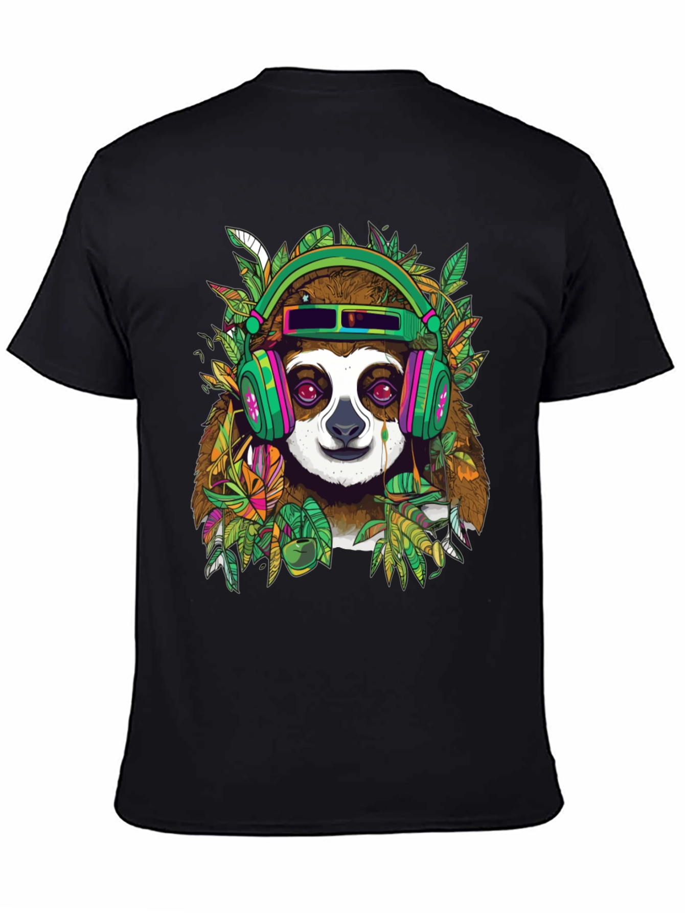 Sloth in Headphones Graphic Tee