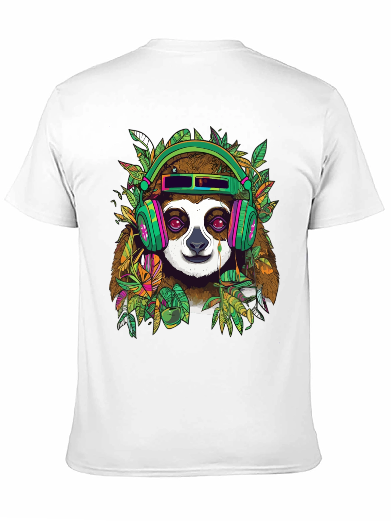 Sloth in Headphones Graphic Tee