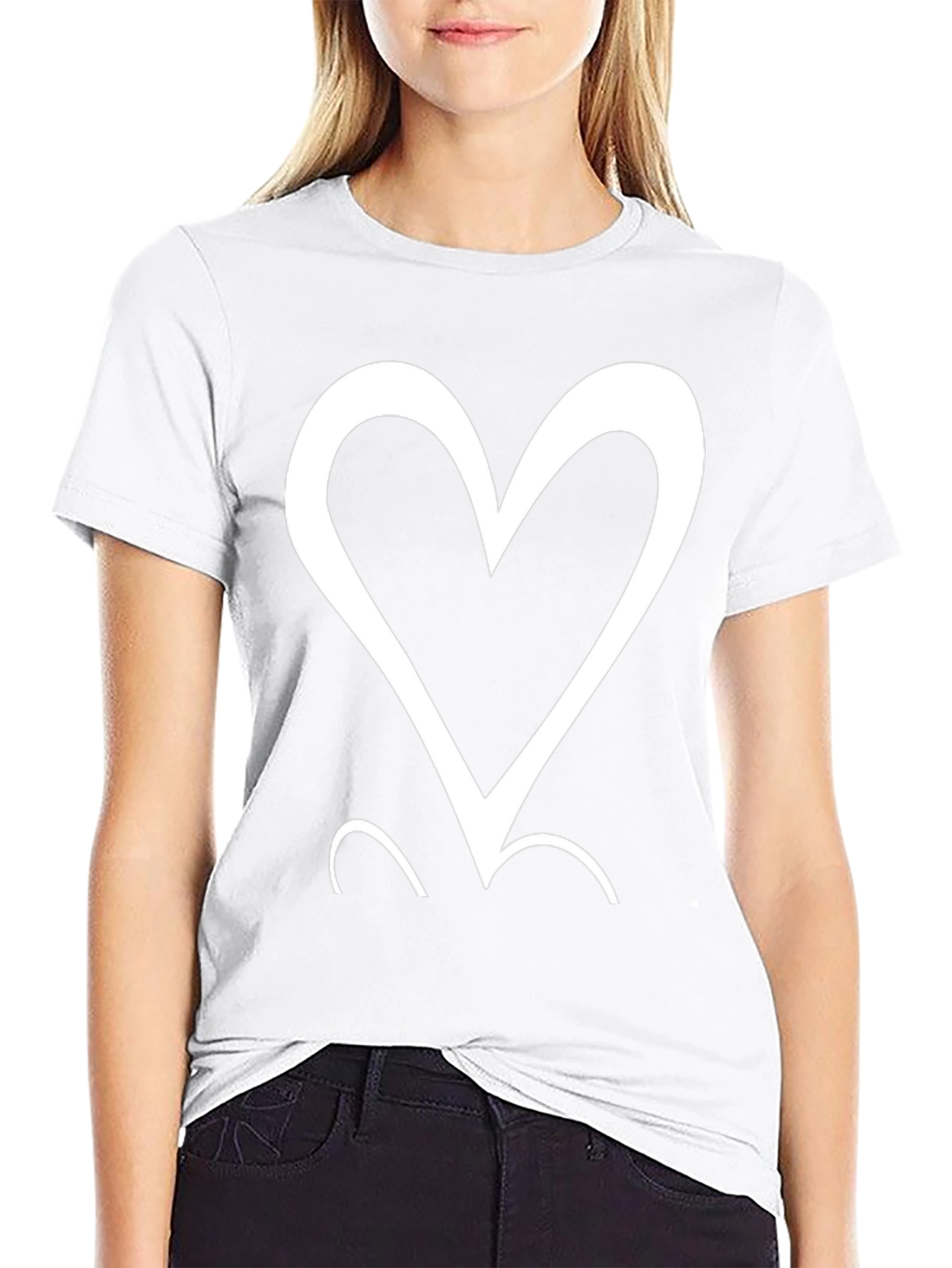 Heart Graphic Tee - Mens Casual Black T-Shirt
