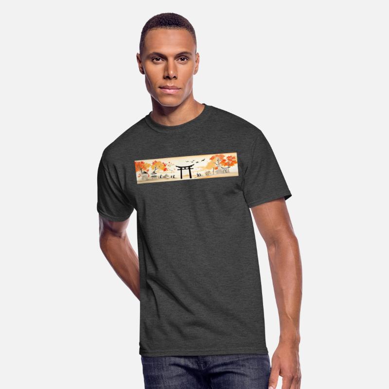 Torii Gate and Maple Leaves in Japanese Yuzen Dye