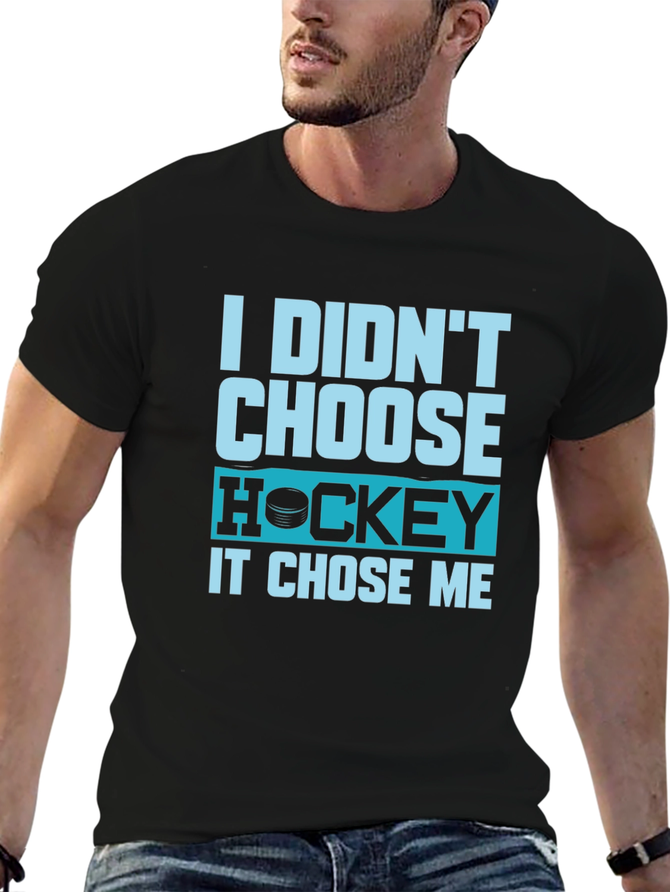 Hockey Chose Me Black T-Shirt