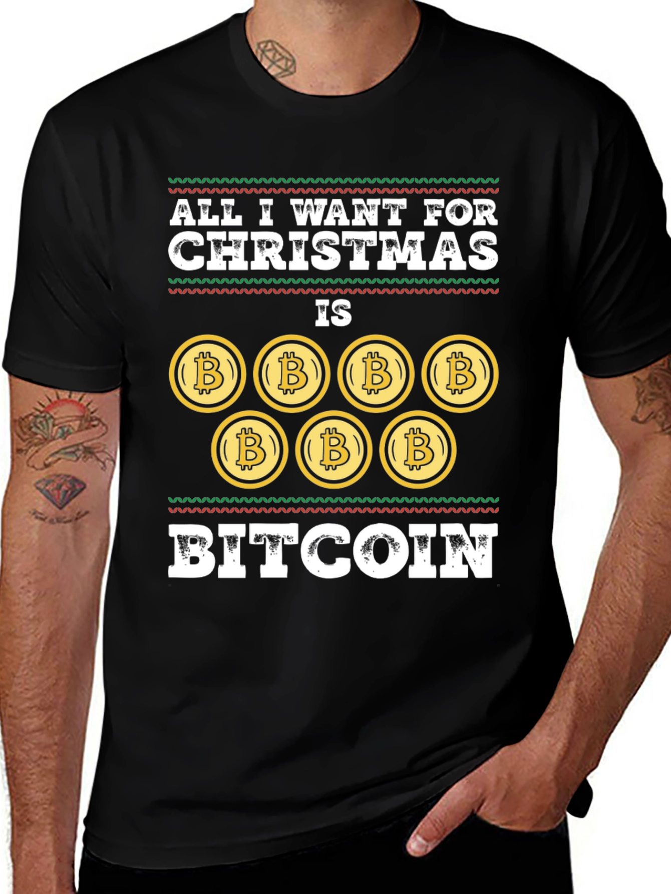 Bitcoin Christmas Graphic T-Shirt