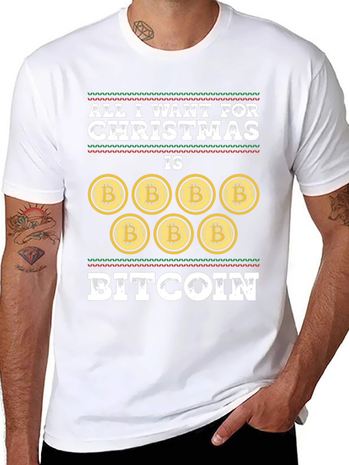 Bitcoin Christmas Graphic T-Shirt