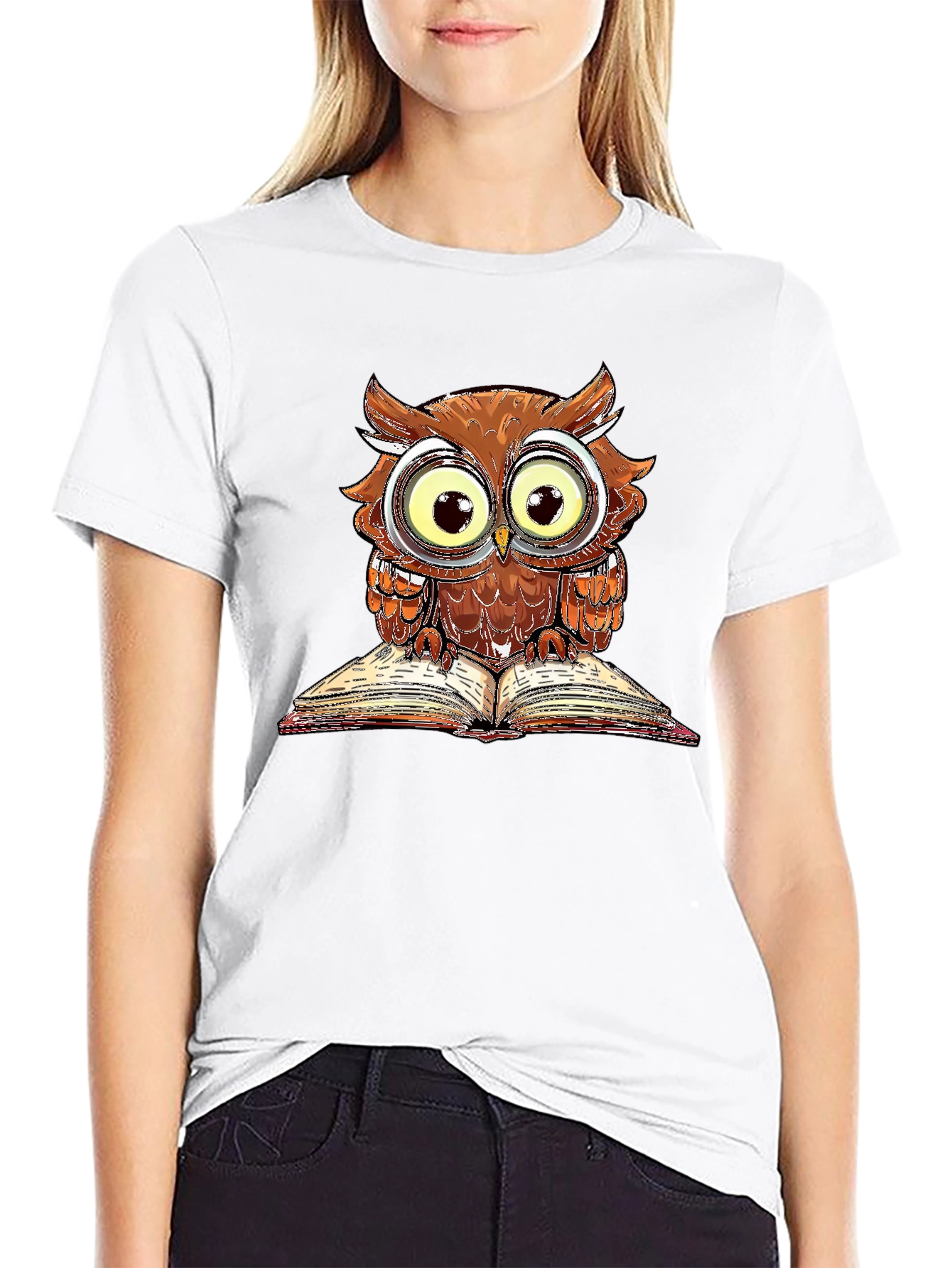 Owl Reading Book T-Shirt