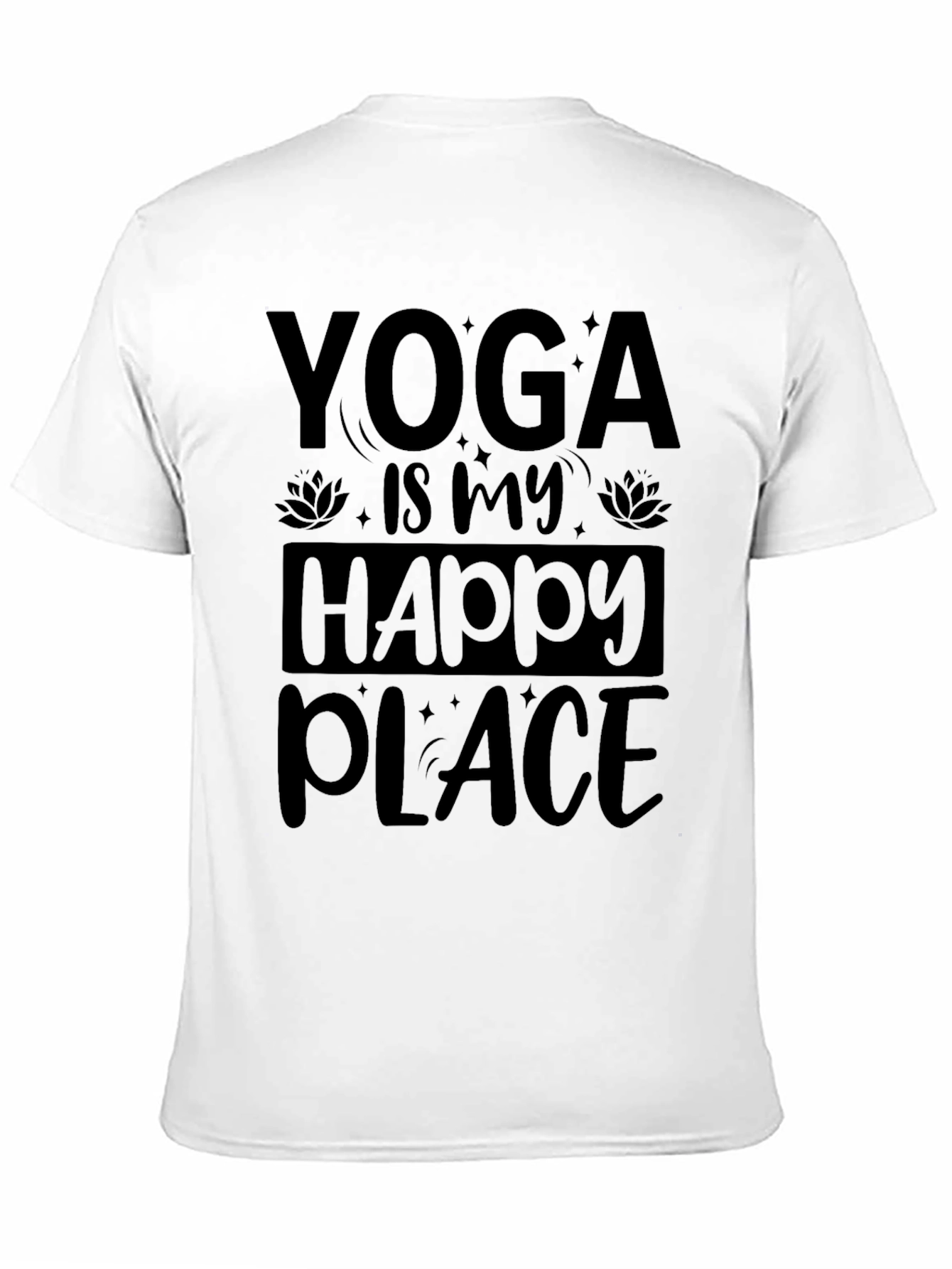 Yoga is My Happy Place Black Graphic Tee