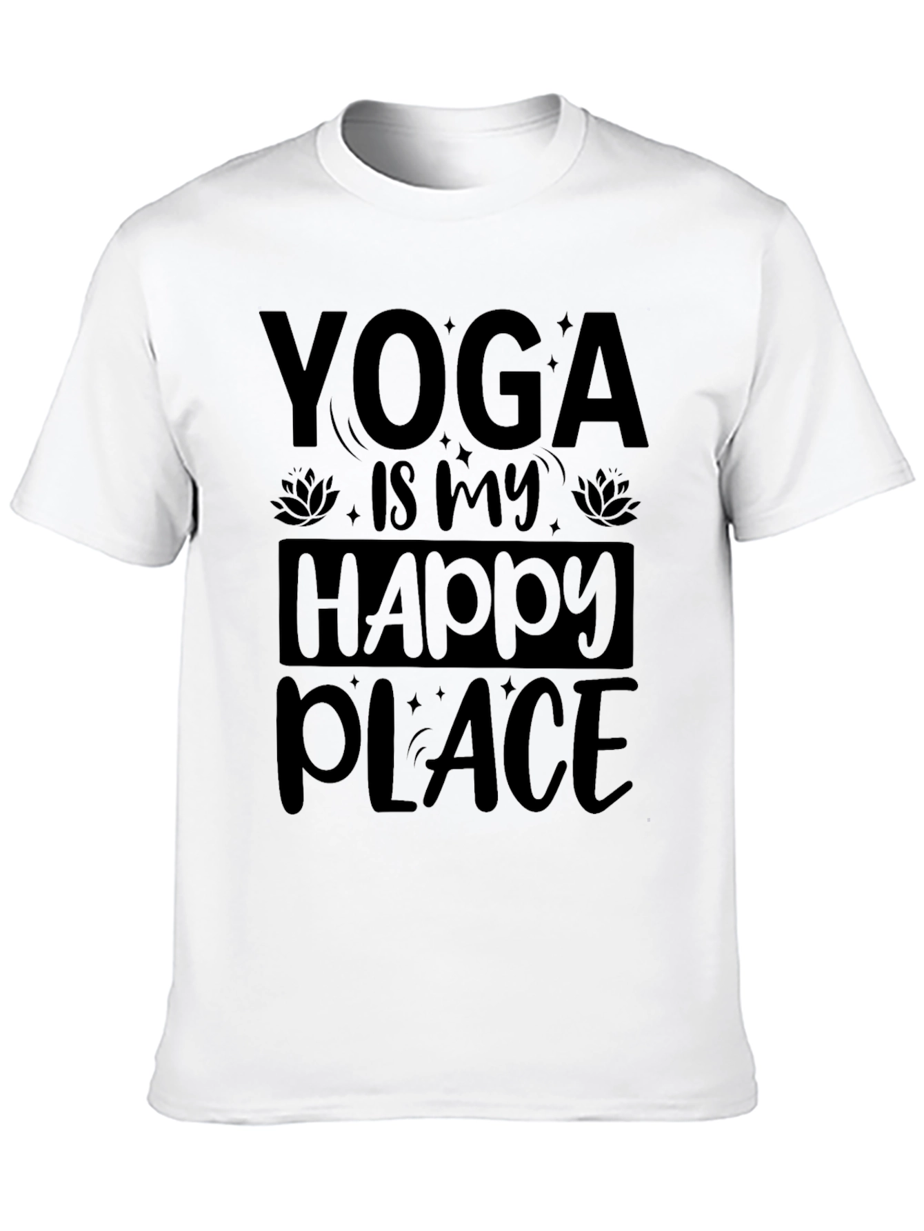 Yoga is My Happy Place Black Graphic Tee