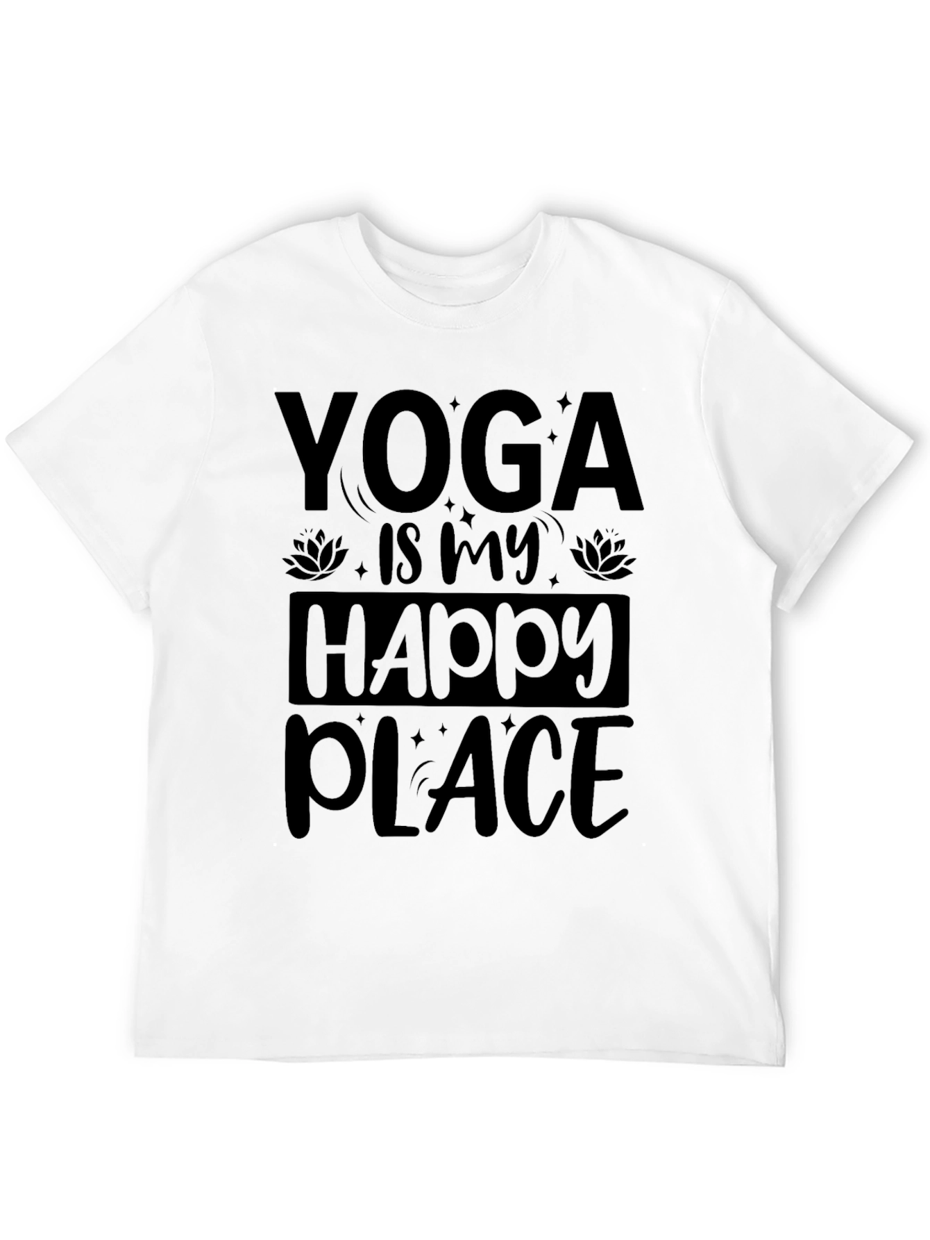 Yoga is My Happy Place Black Graphic Tee