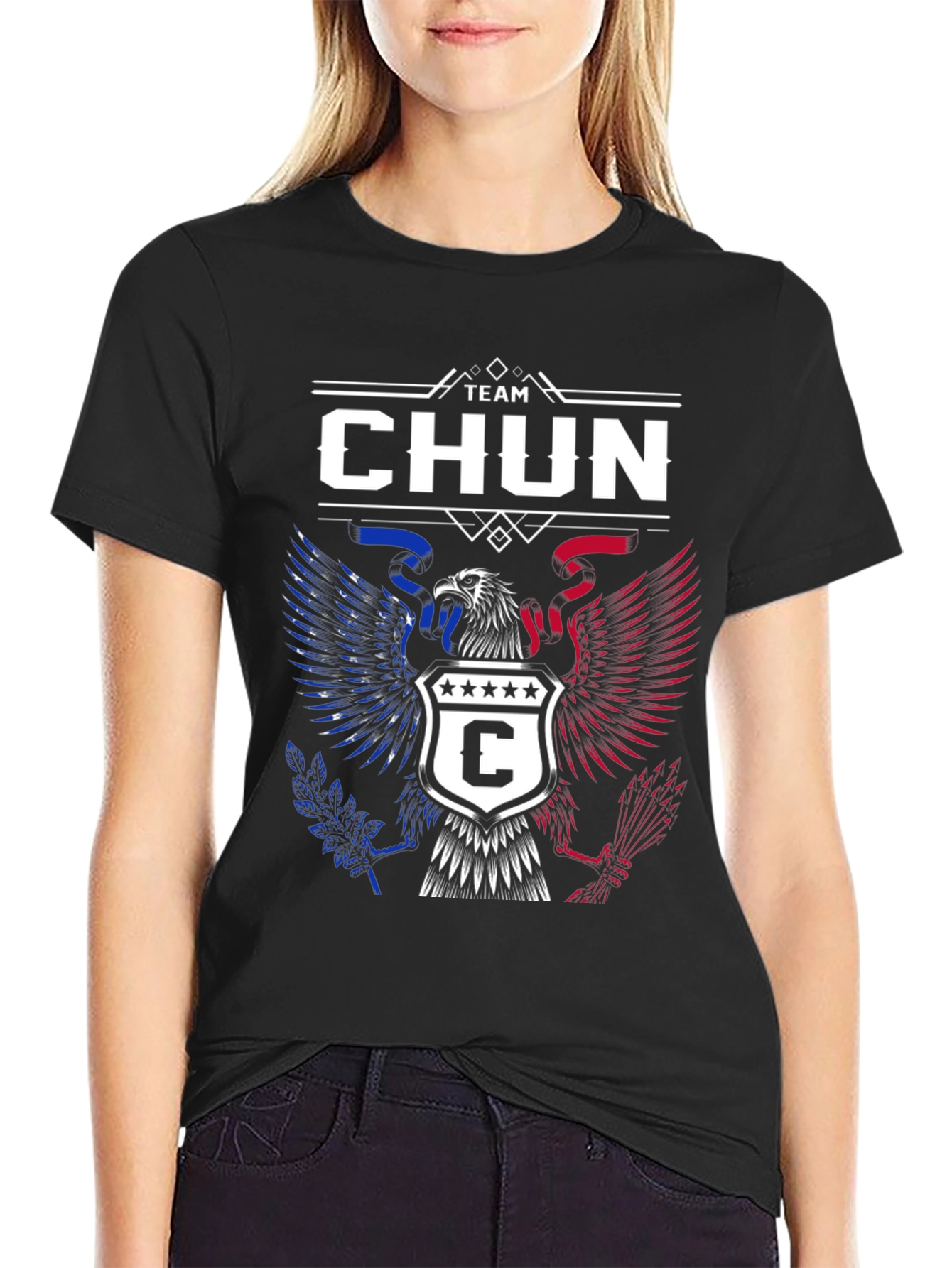 Team Chun Patriotic Eagle Graphic T-Shirt