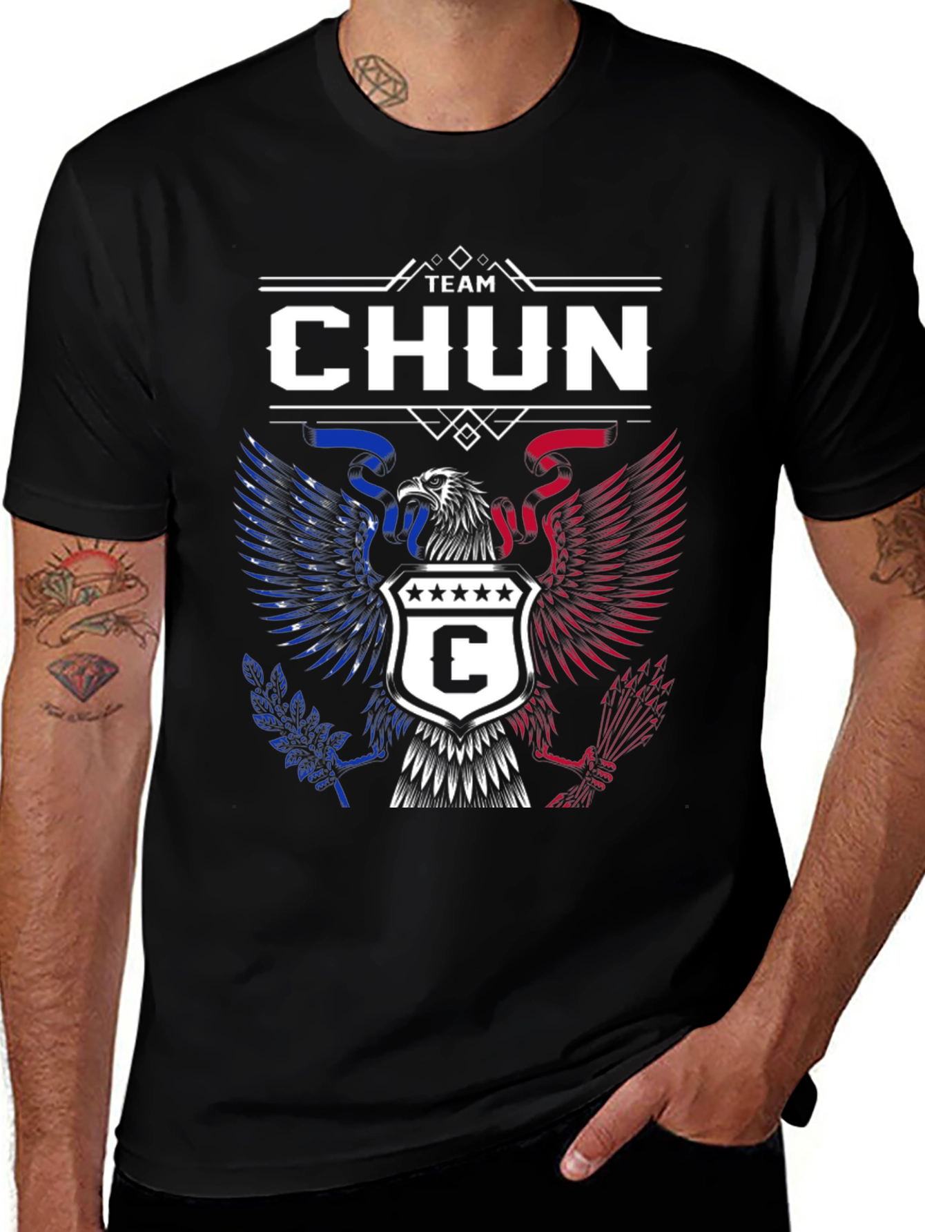 Team Chun Patriotic Eagle Graphic T-Shirt