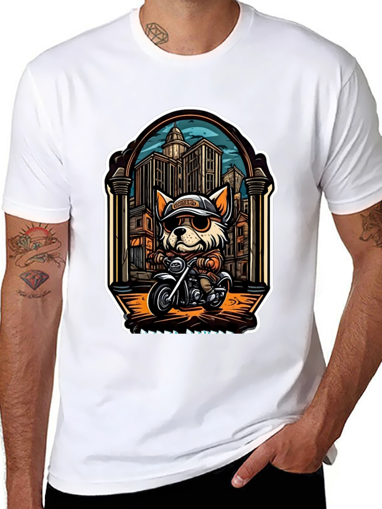 Cool Dog Biker T-Shirt
